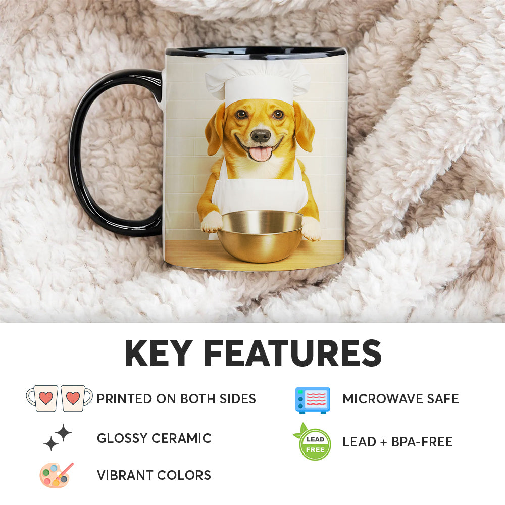 Custom Photo Dog Chef Mug Gift For Dog Lovers