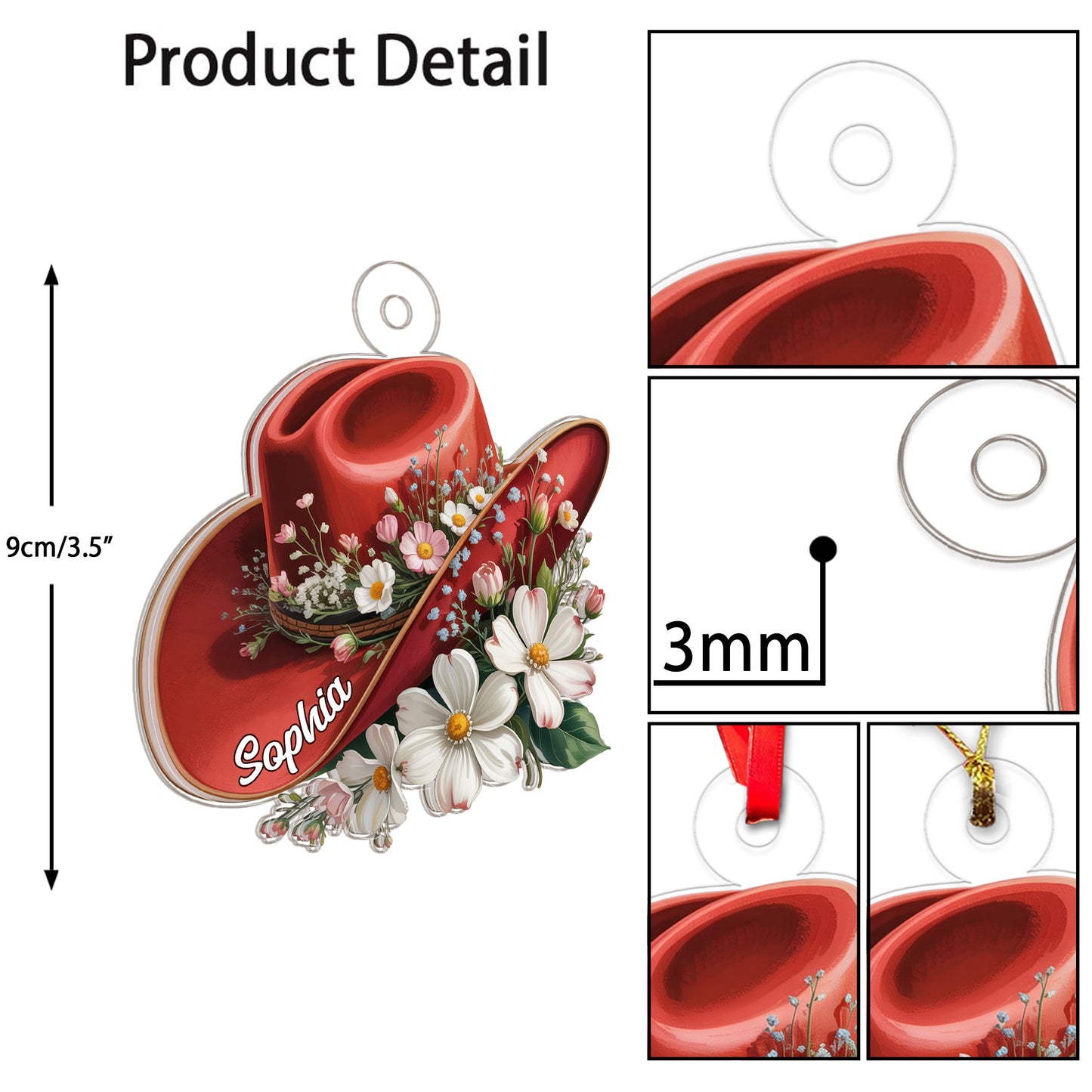 Custom Name Cowboy Hat Floral