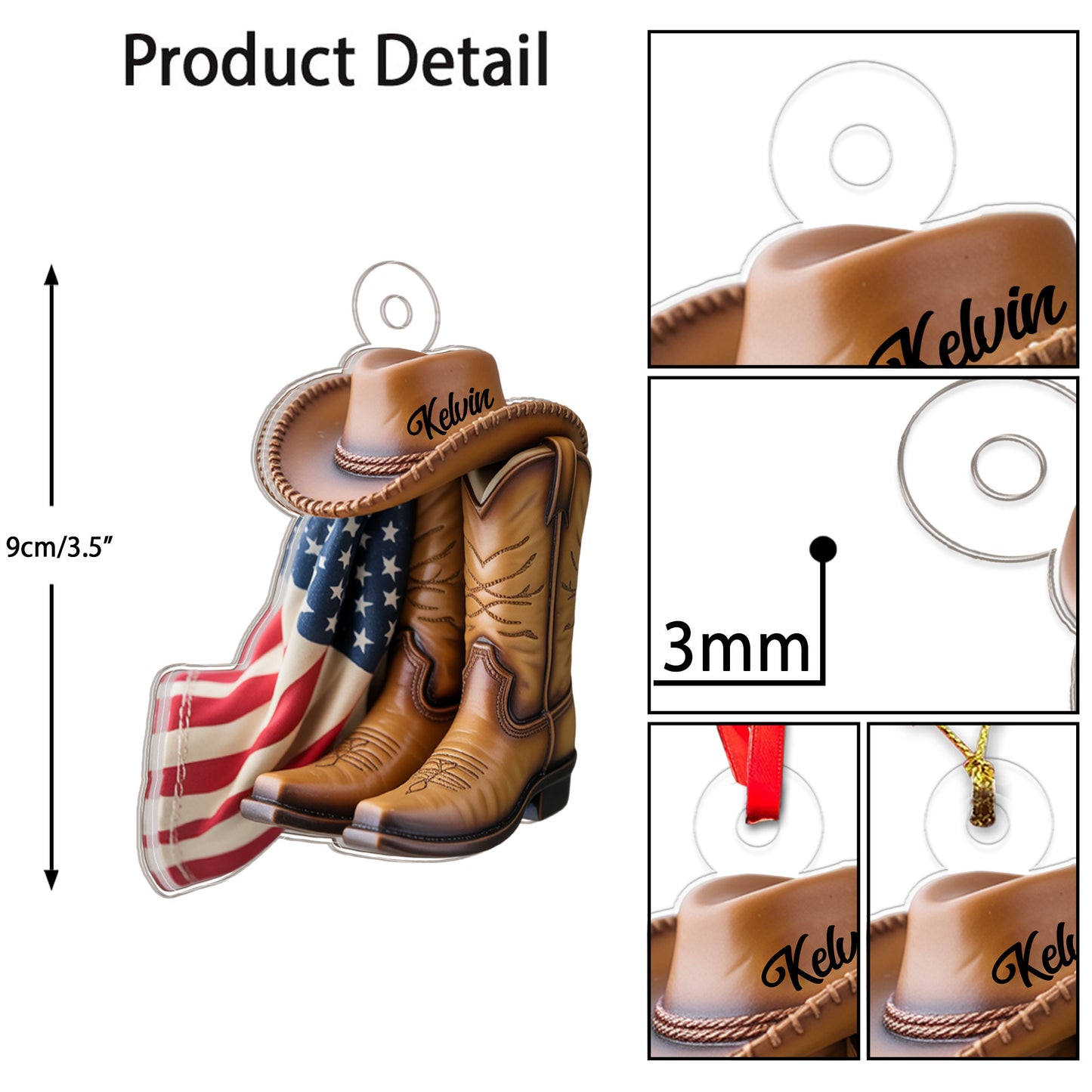 Custom Name Cowboy USA Flag