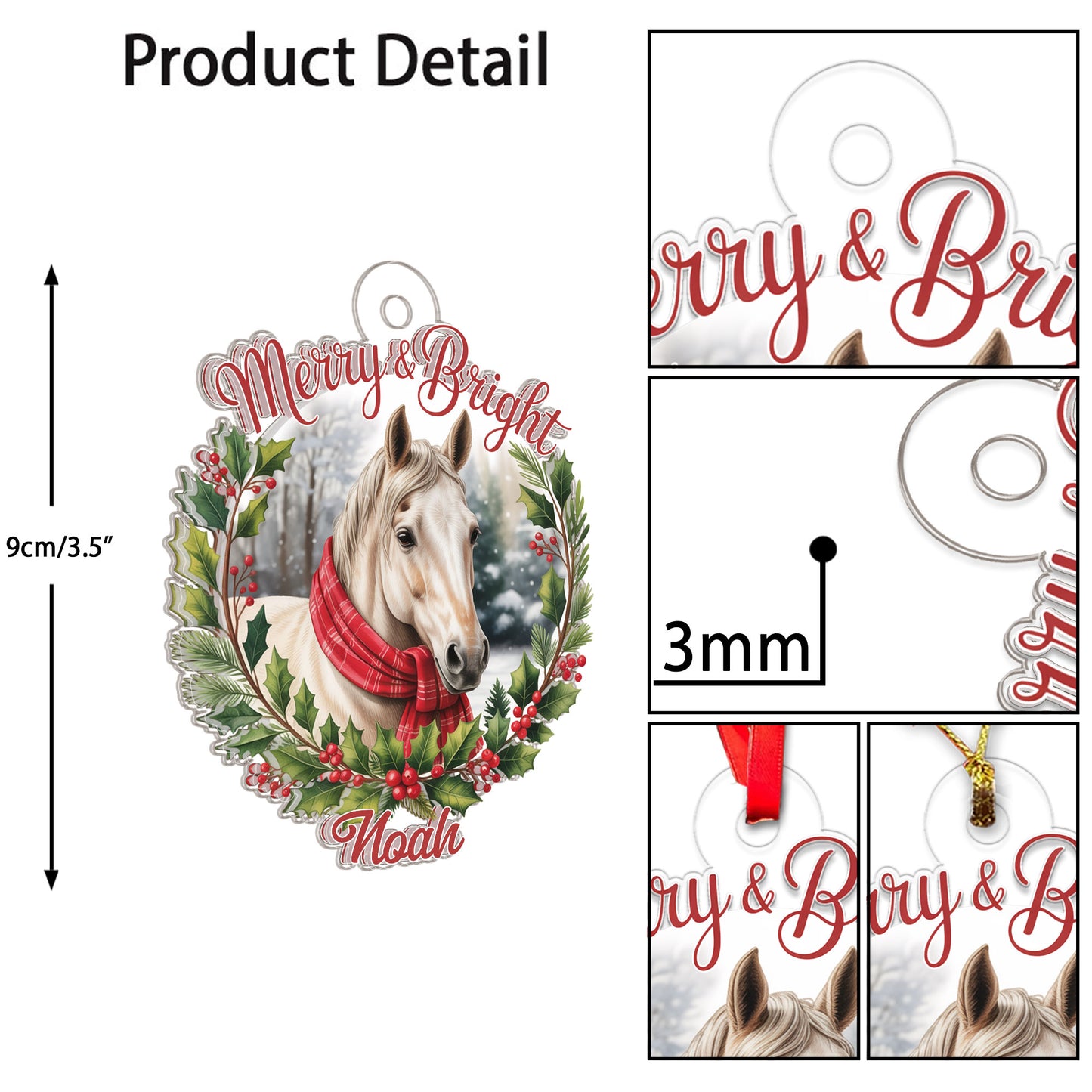 Custom Name Horse Merry And Bright