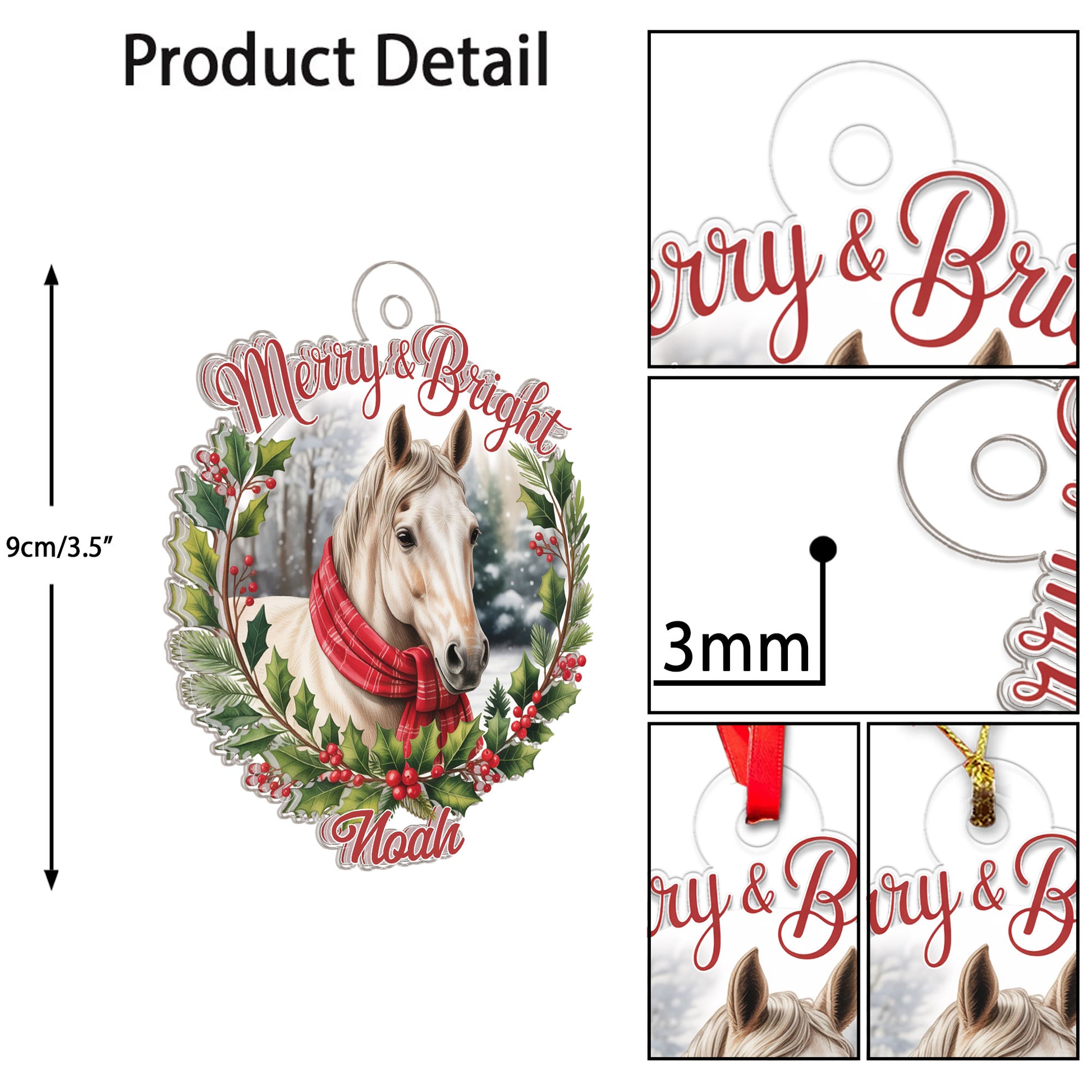 Custom Name Horse Merry And Bright