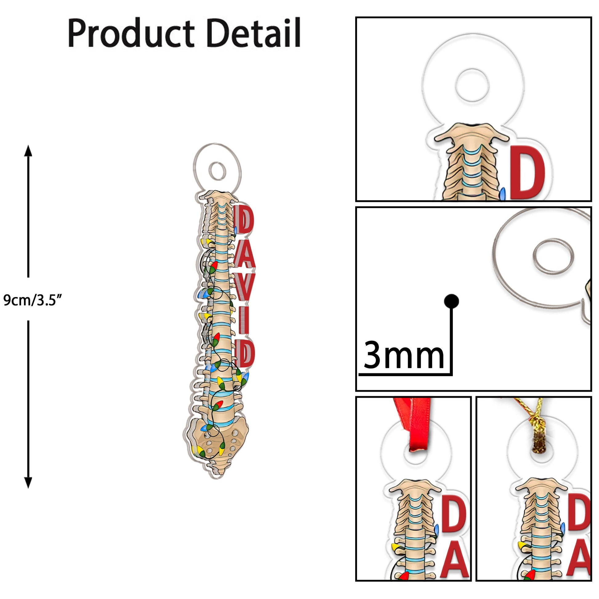 Custom Name Lumbar Spine For Doctor, Nurse