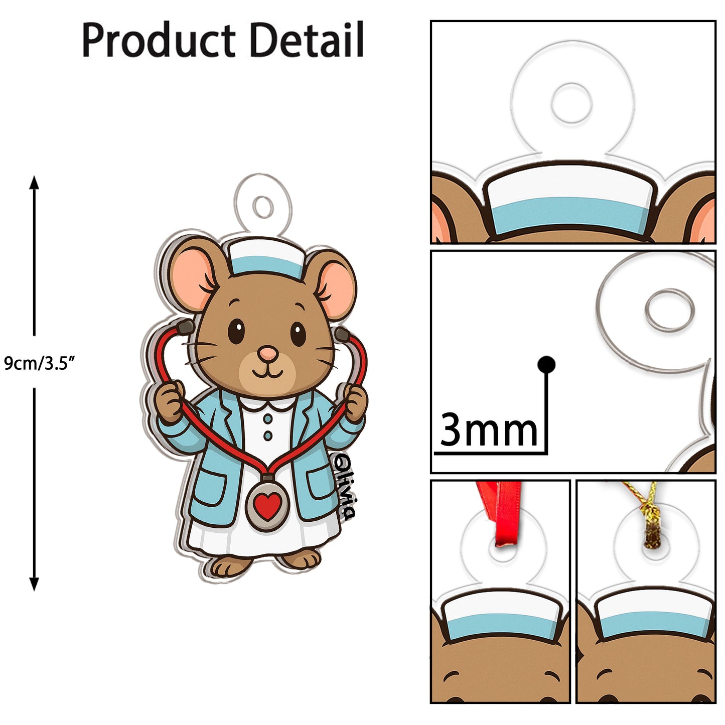 Custom Name Nurse Mouse