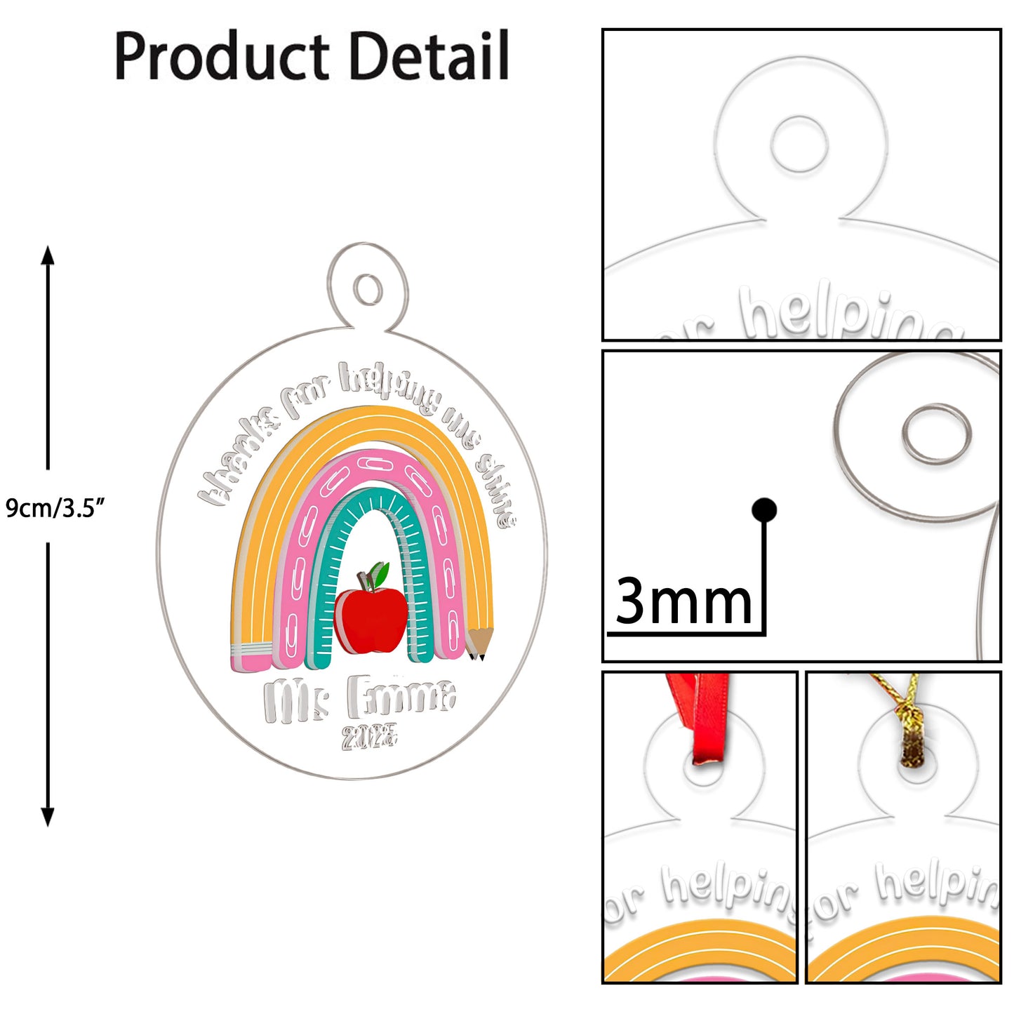Custom Rainbow Teacher Christmas