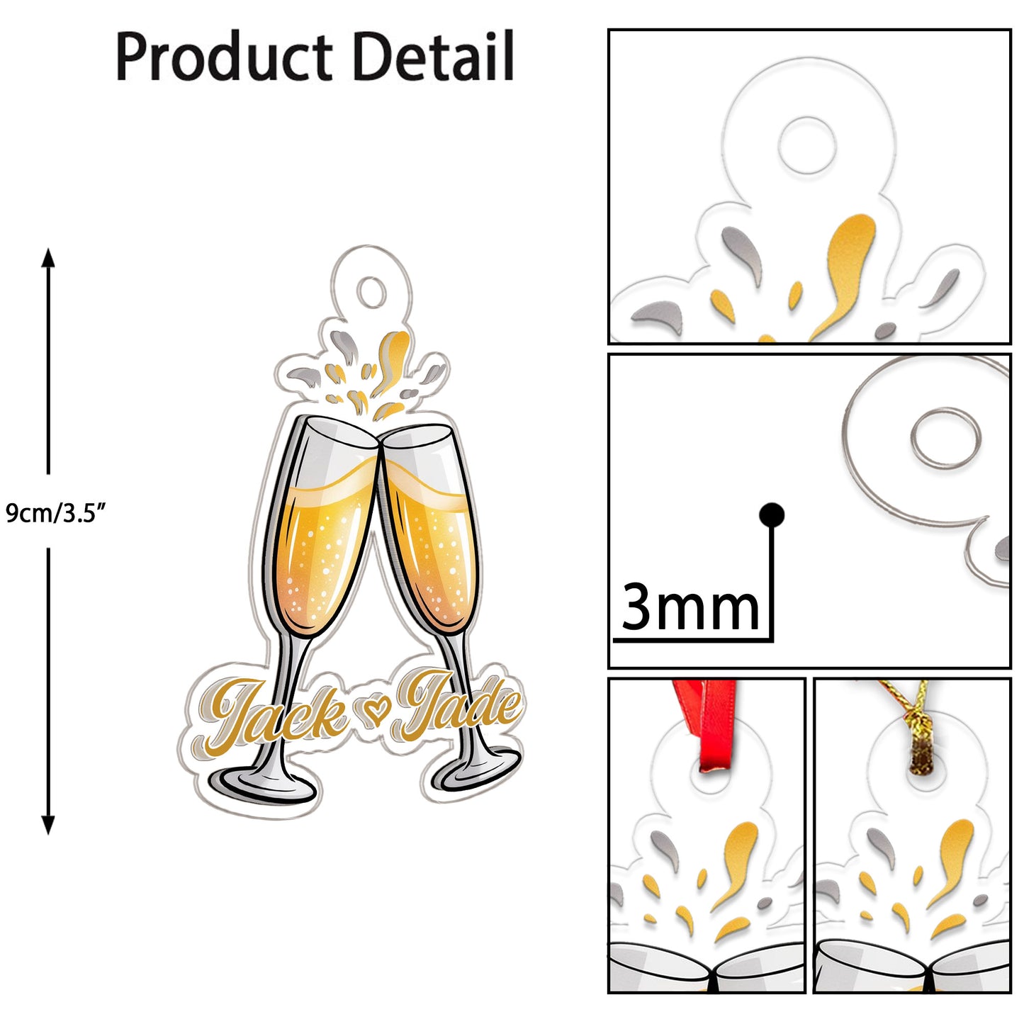 Personalized Cheers Champagne Acrylices Ornament