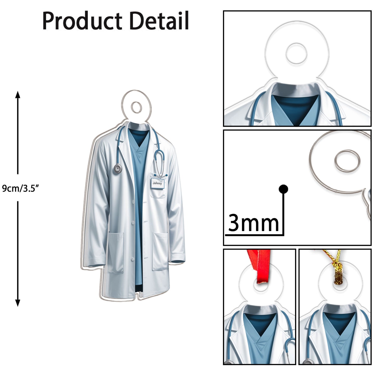 Personalized Name Blue Doctor Coat For Surgeon, Dentist