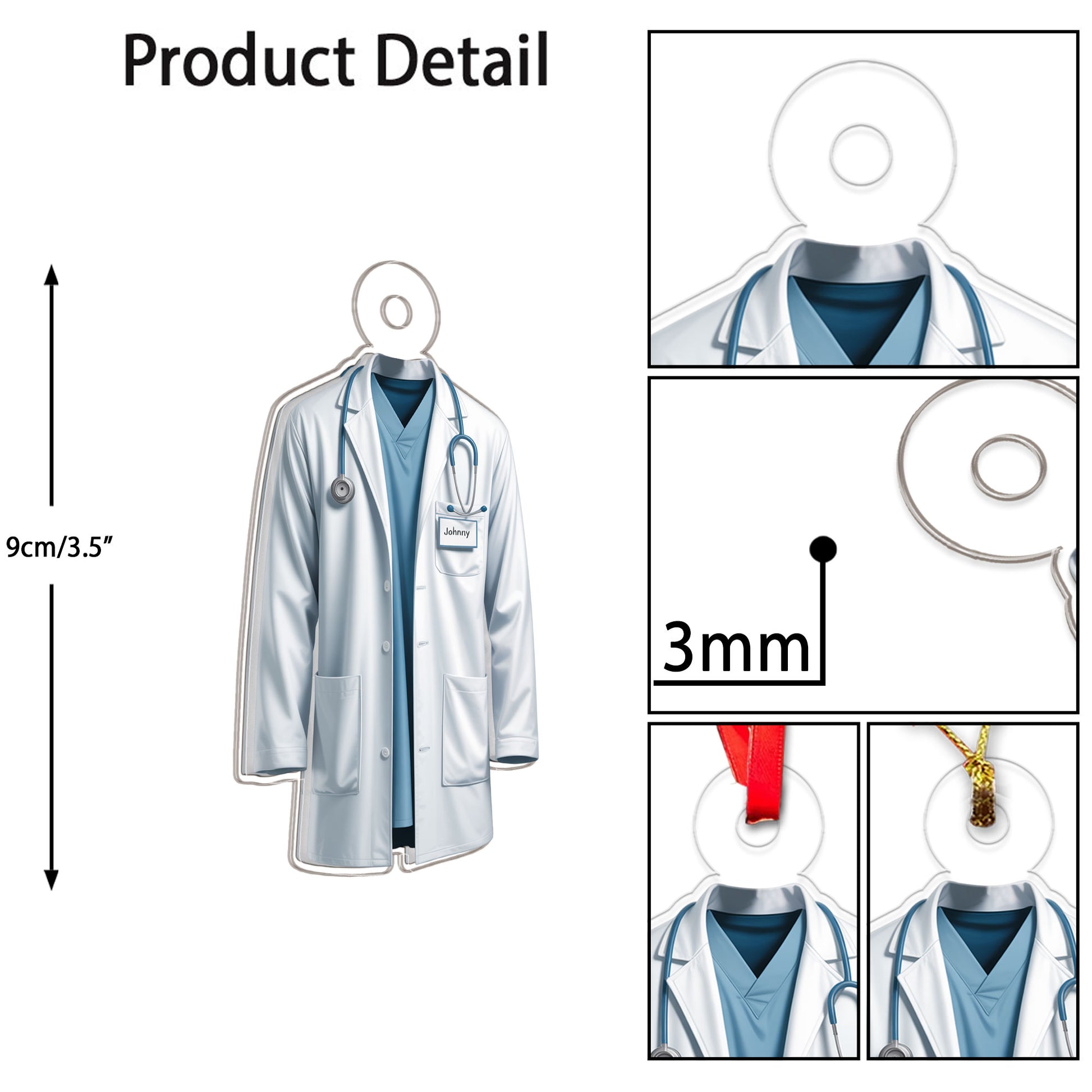 Personalized Name Blue Doctor Coat For Surgeon, Dentist