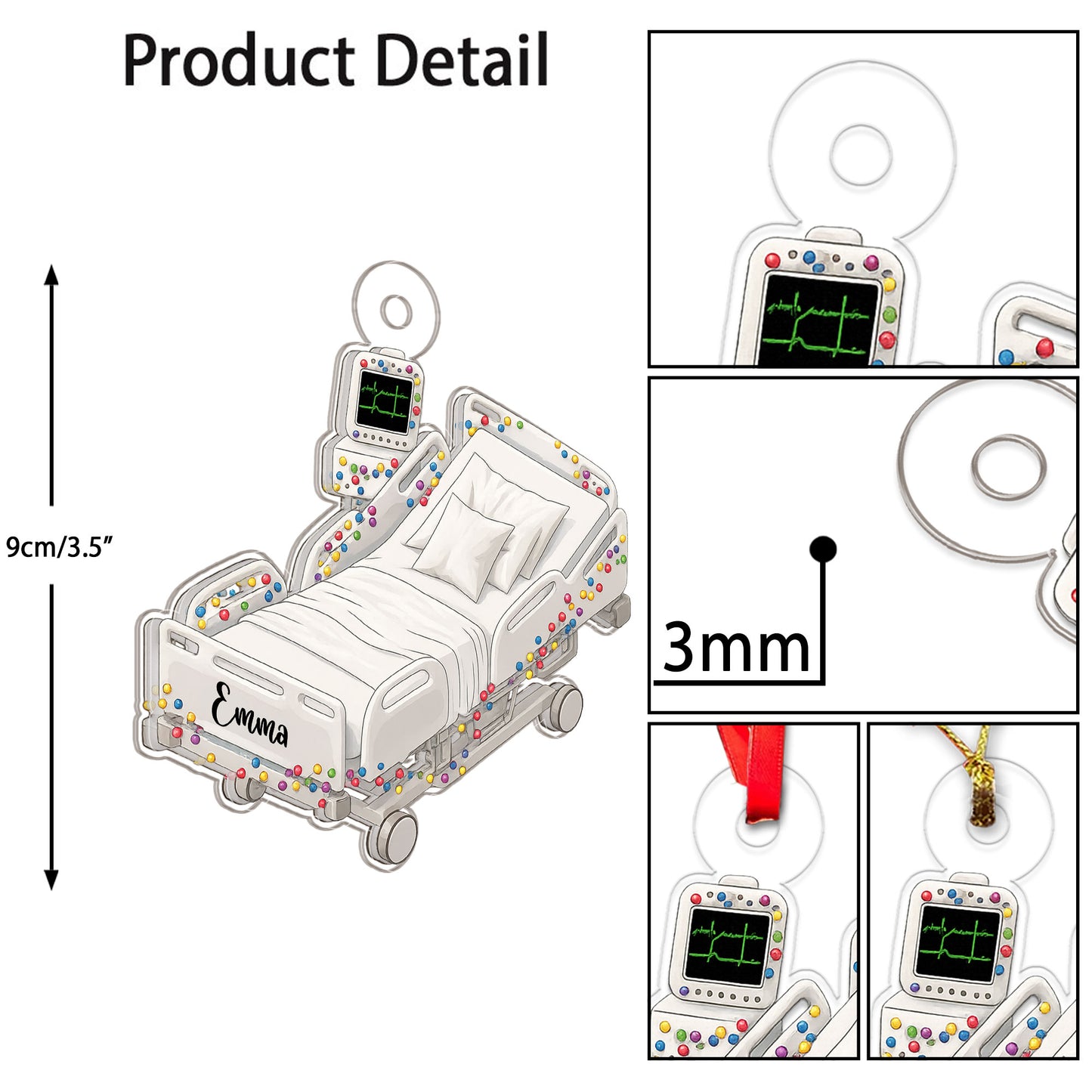 Personalized Name Hospital Bed Gift For Doctor, Nurse
