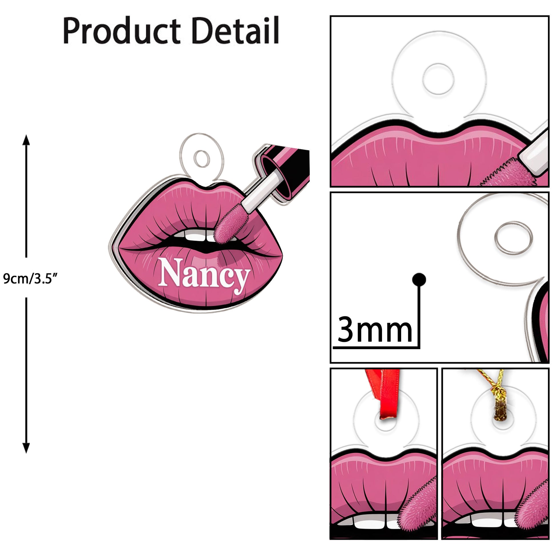 Personalized Sexy Lips Ornament, Custom Lipstick Lips Ornament, Adult Gag Gift, Holiday Decoration, Sexy Girl Ornament, Funny Ornament