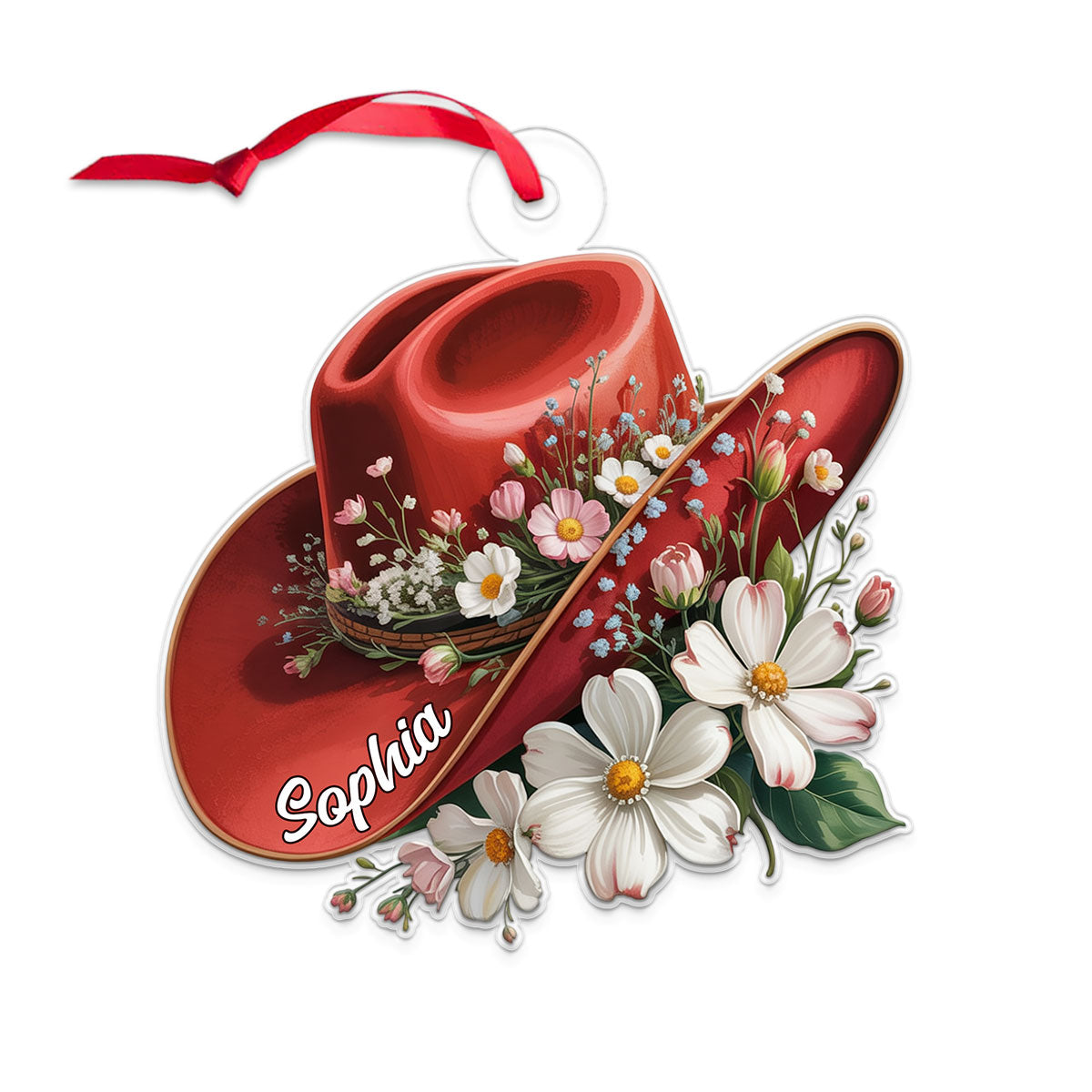 Custom Name Cowboy Hat Floral