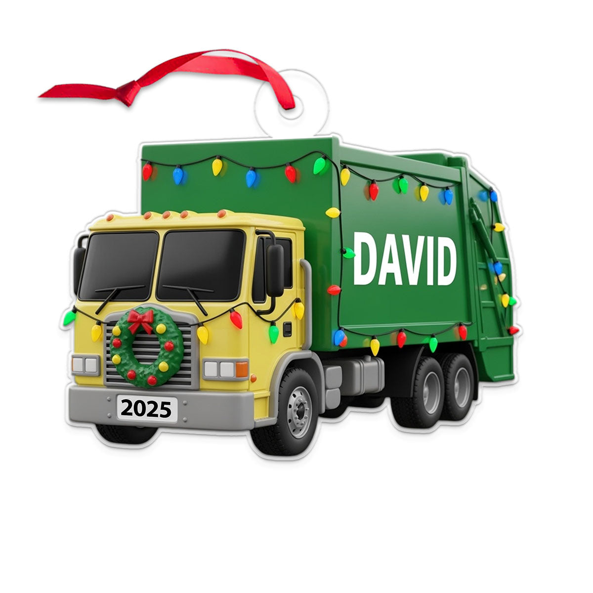 Custom Name Garbage Truck Xmas