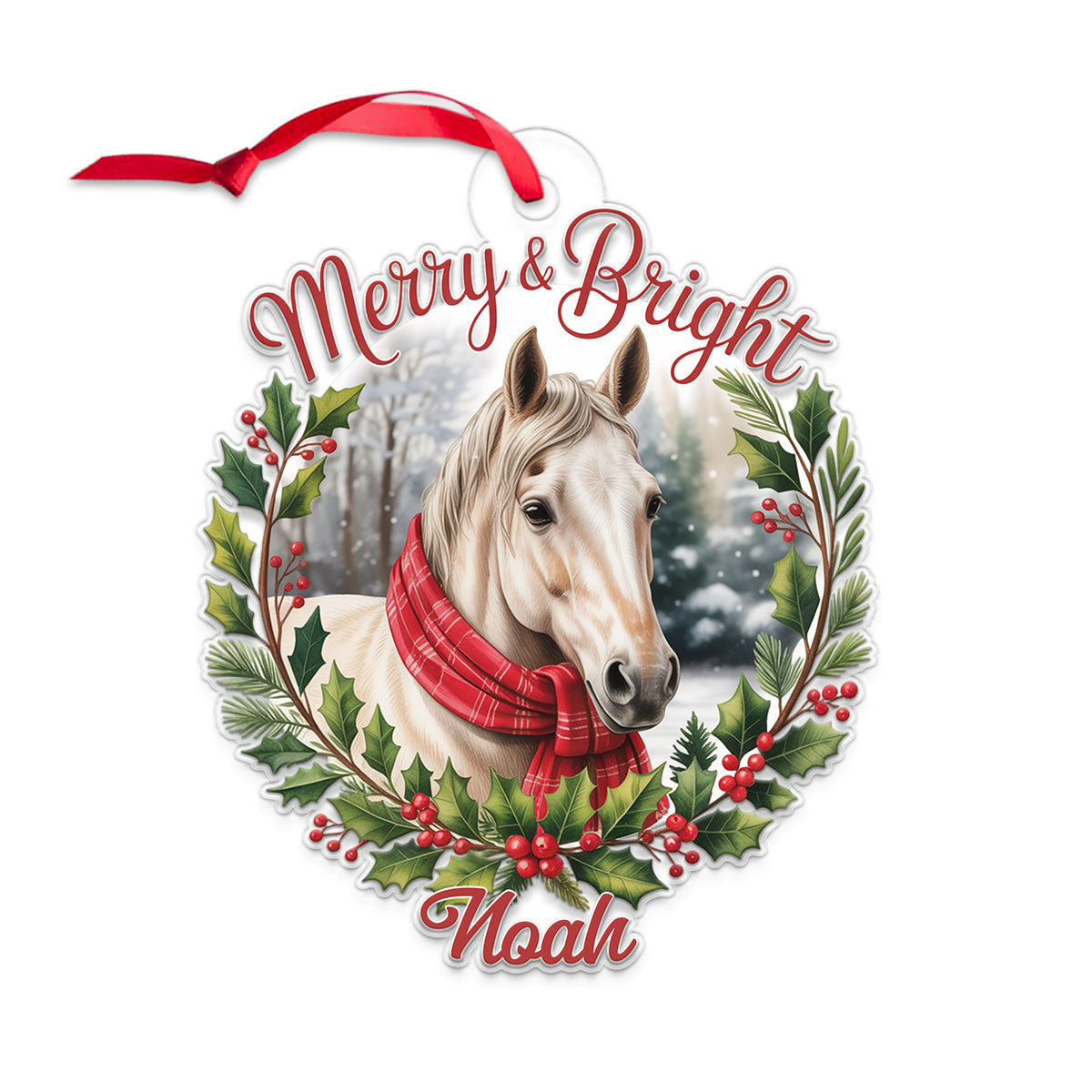 Custom Name Horse Merry And Bright