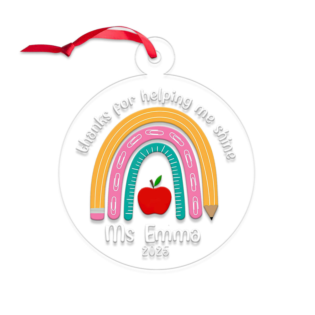 Custom Rainbow Teacher Christmas