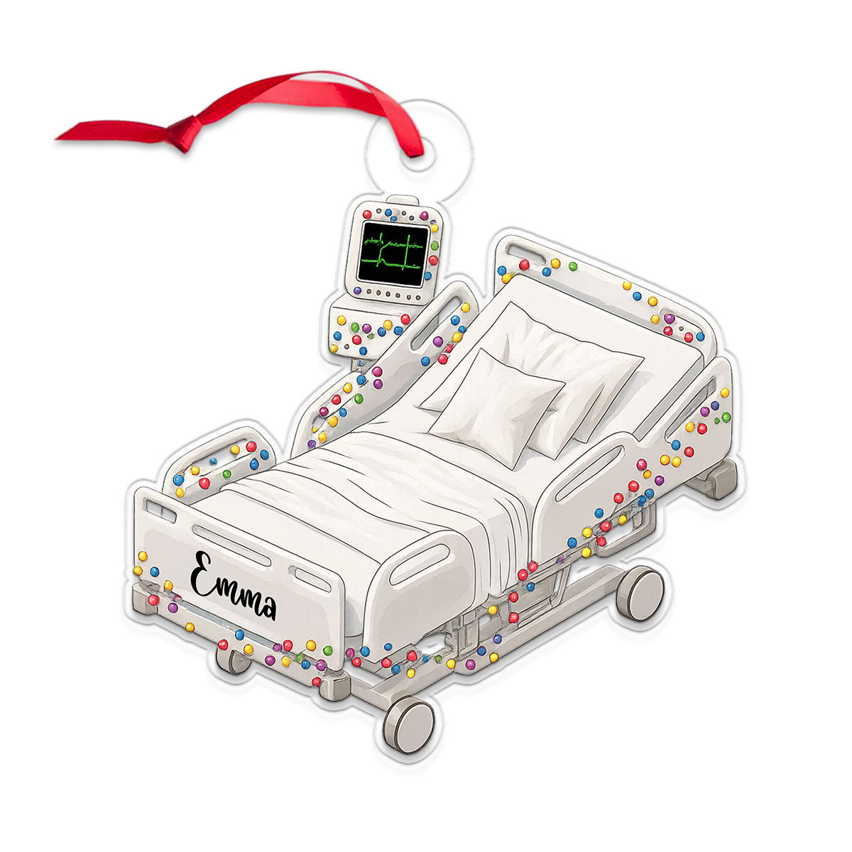 Personalized Name Hospital Bed Gift For Doctor, Nurse