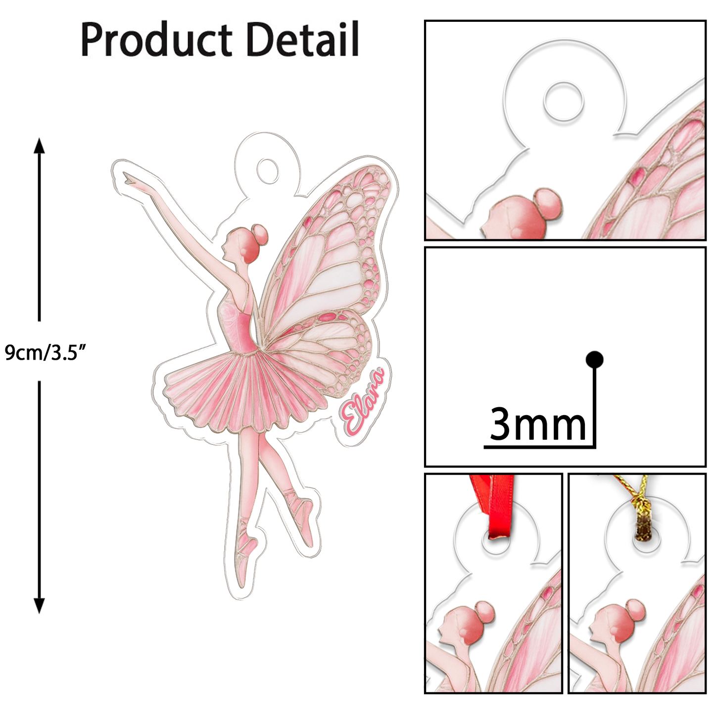 Custom Name Ballet Dancer Butterfly