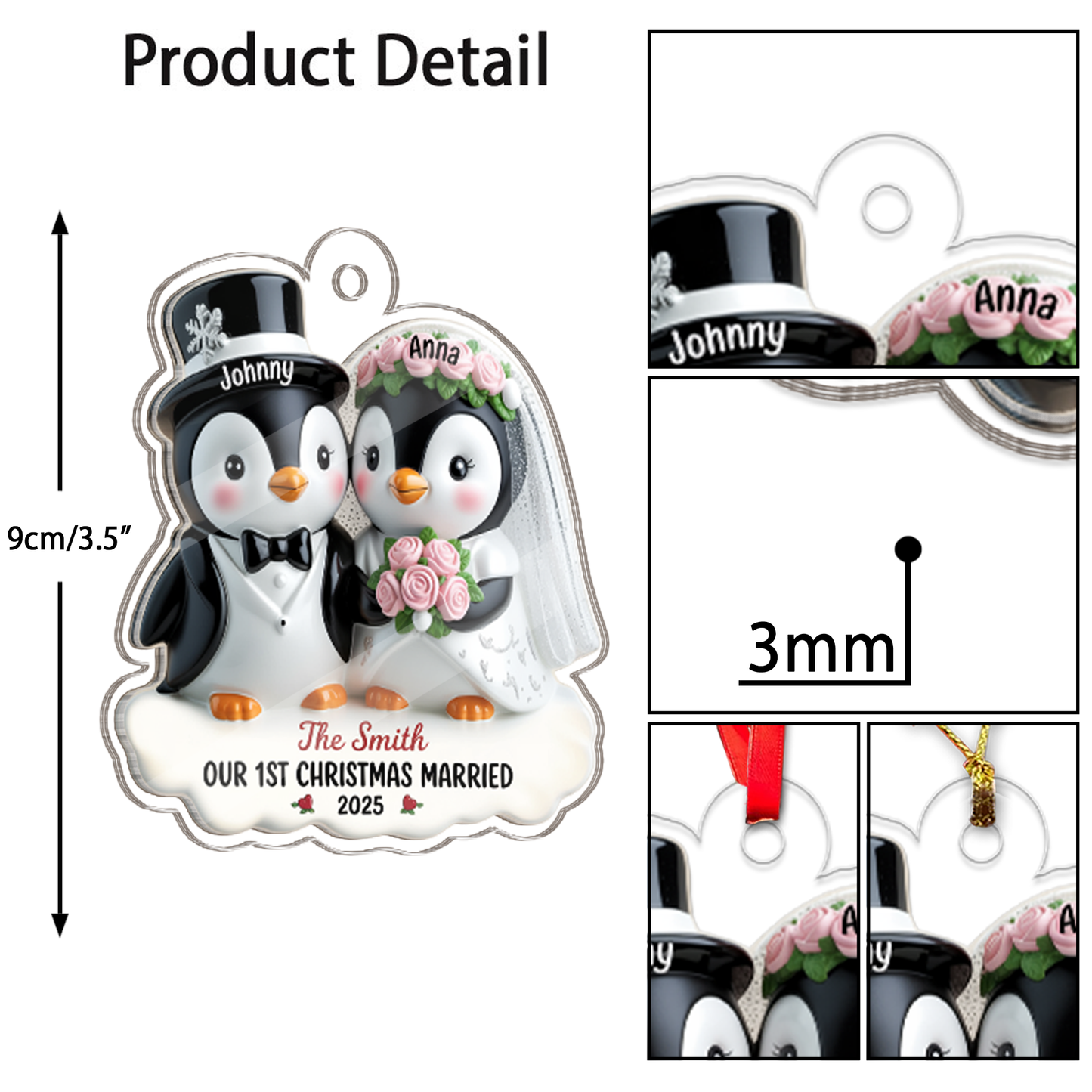 Custom Wedding Penguin Couple
