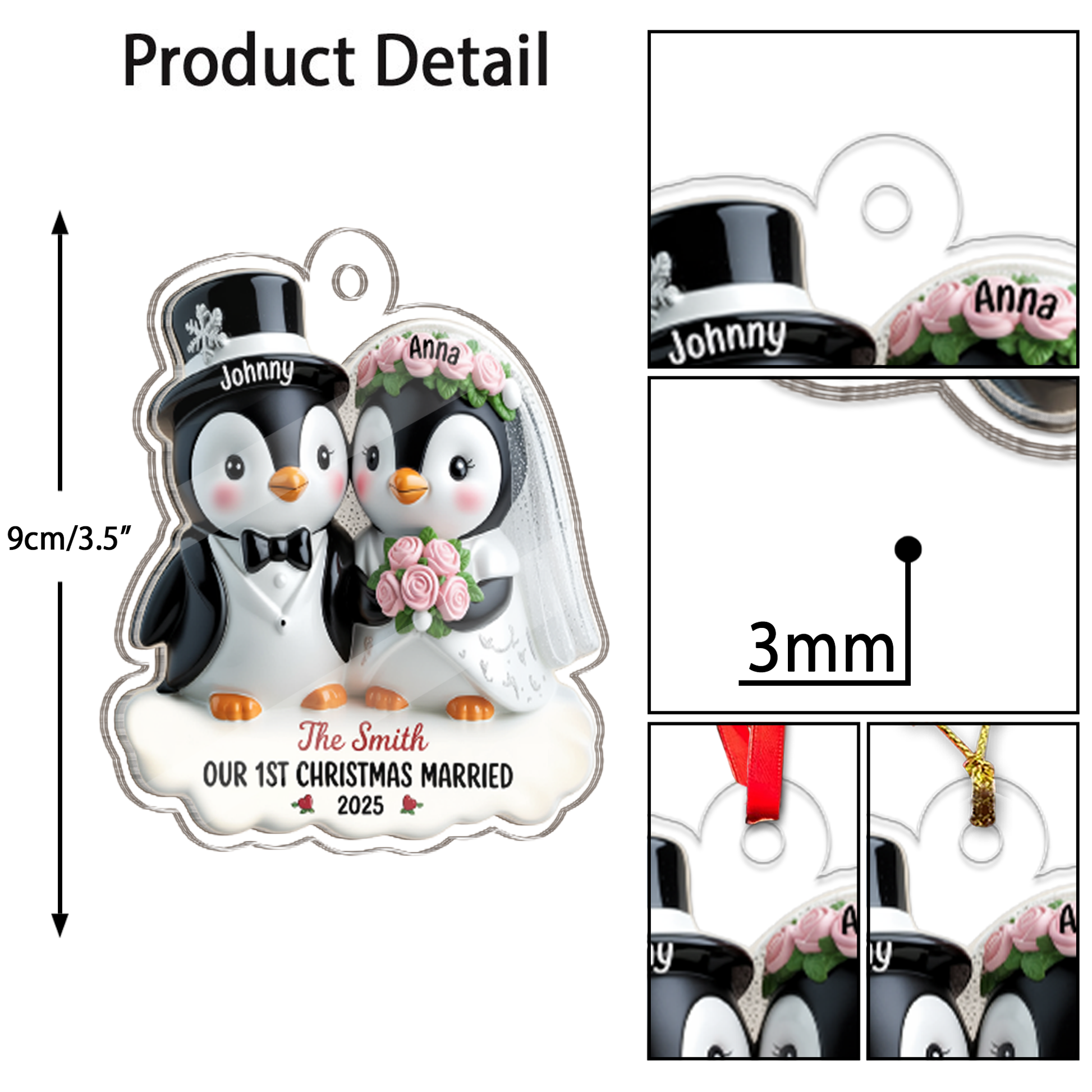 Custom Wedding Penguin Couple