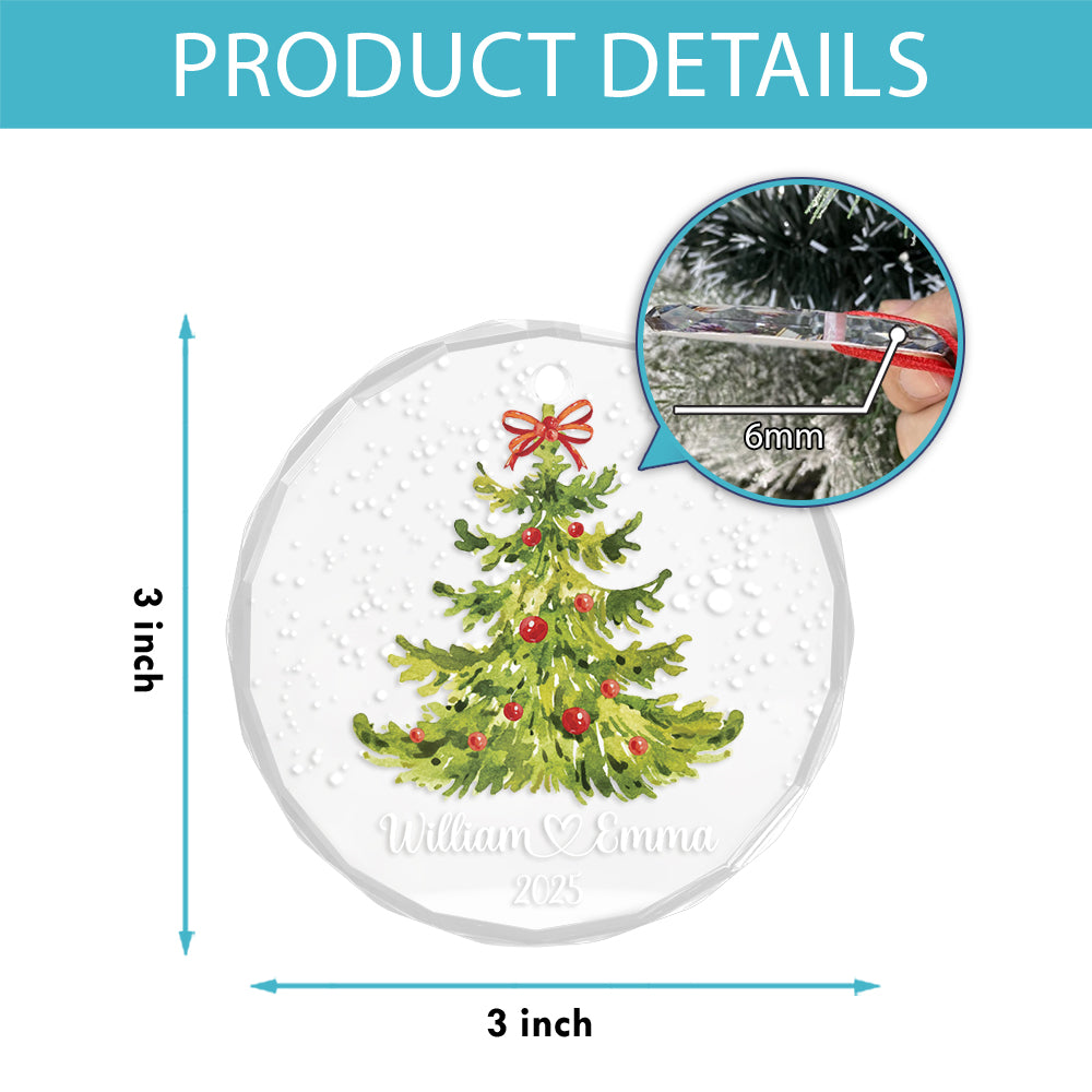 Custom Name Engaged Couple Xmas Tree