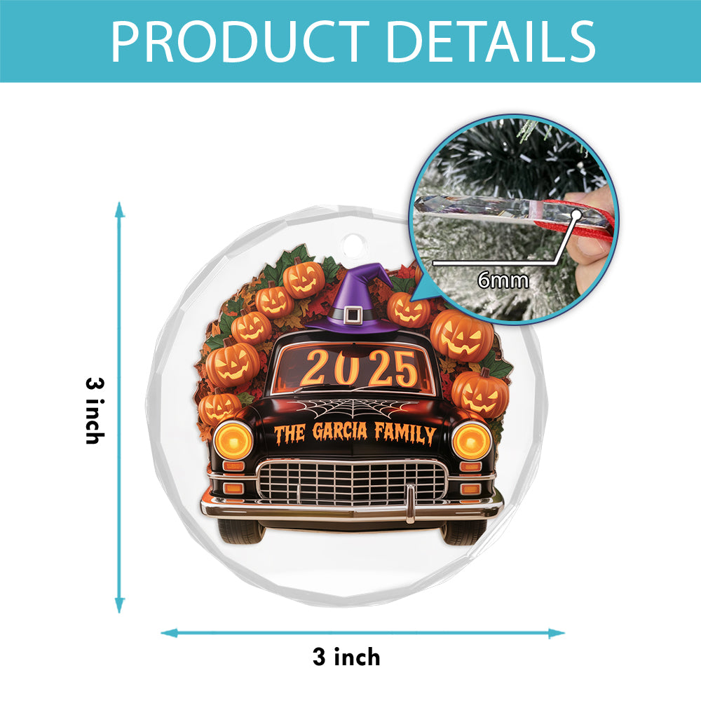 A Spooky Ride With Your Family Names, Personalized Ornament2