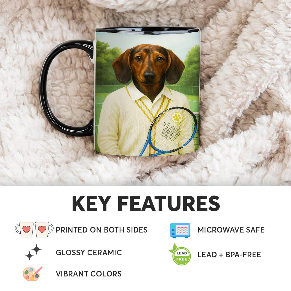 Custom Photo Tennis Player Dog Mug