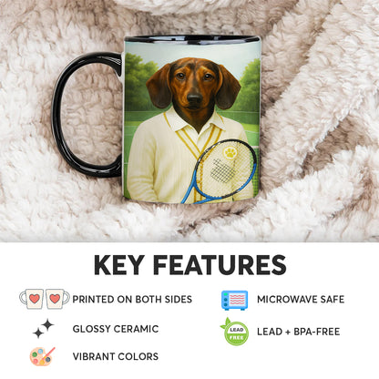 Custom Photo Tennis Player Dog Mug