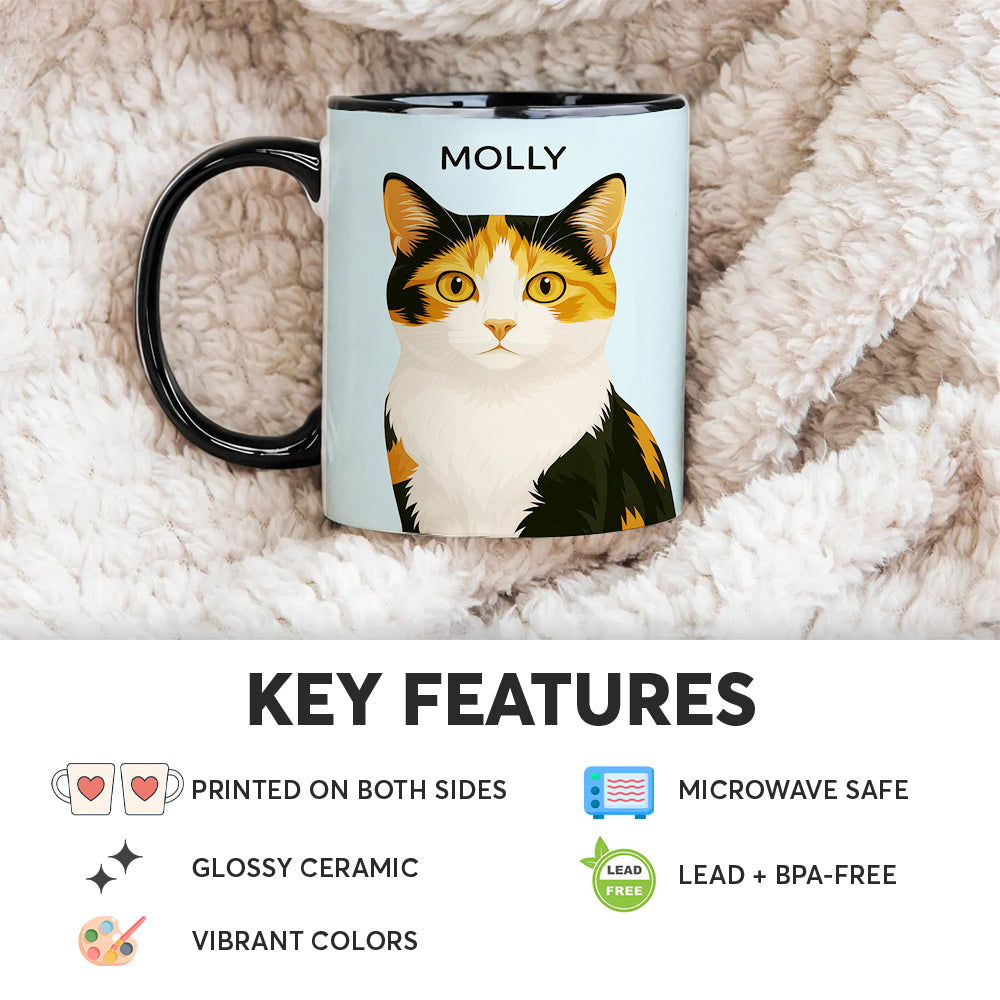 Custom Photo Minimalist Classic Cat MugGift For Cat Lovers