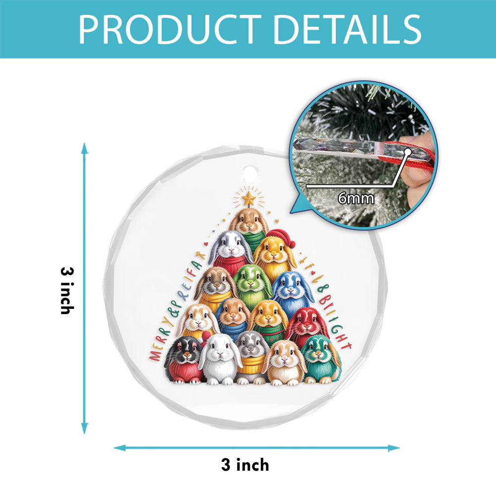 Bunny Xmas Glass Ornament2