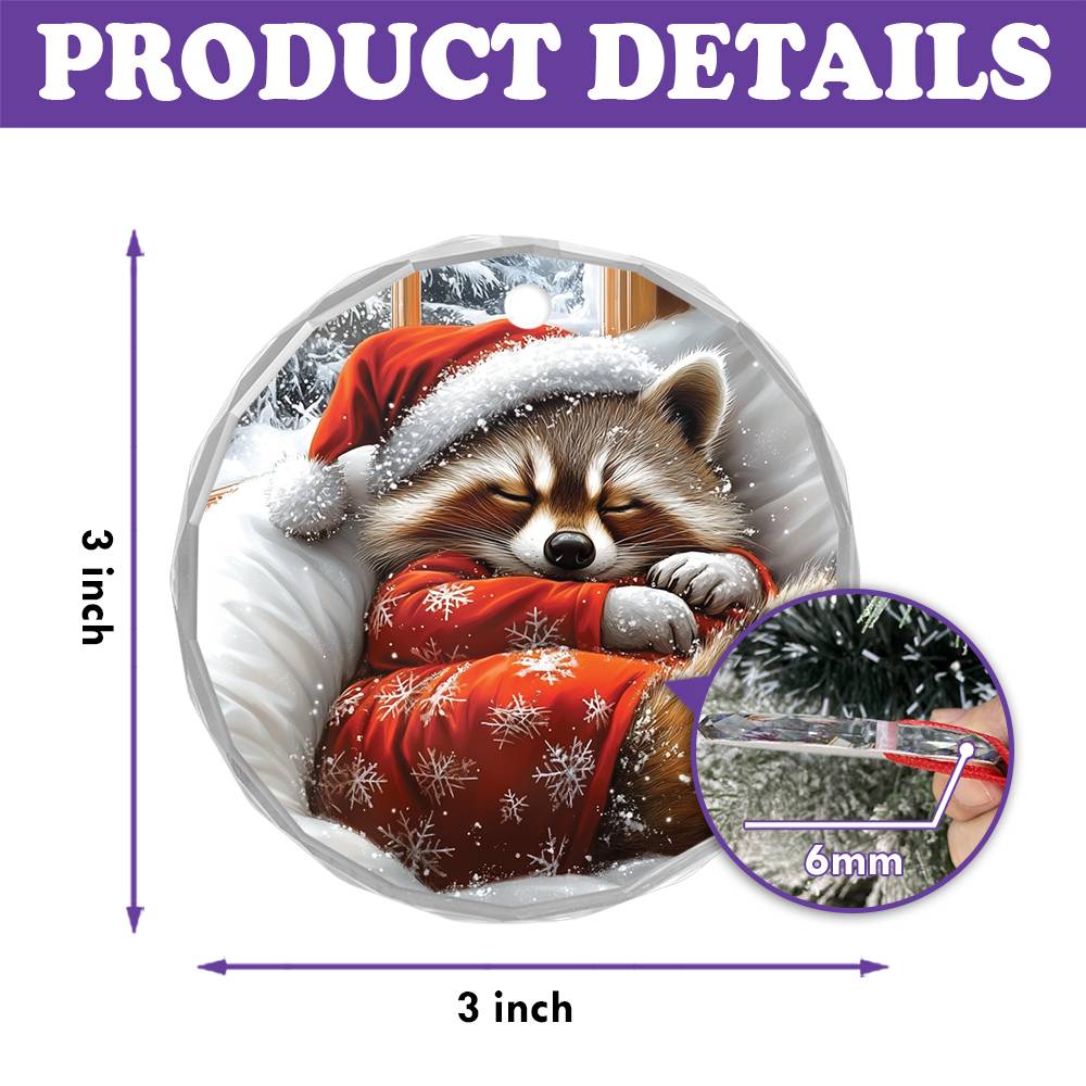 Raccoon Sleeping In Bed Design 2