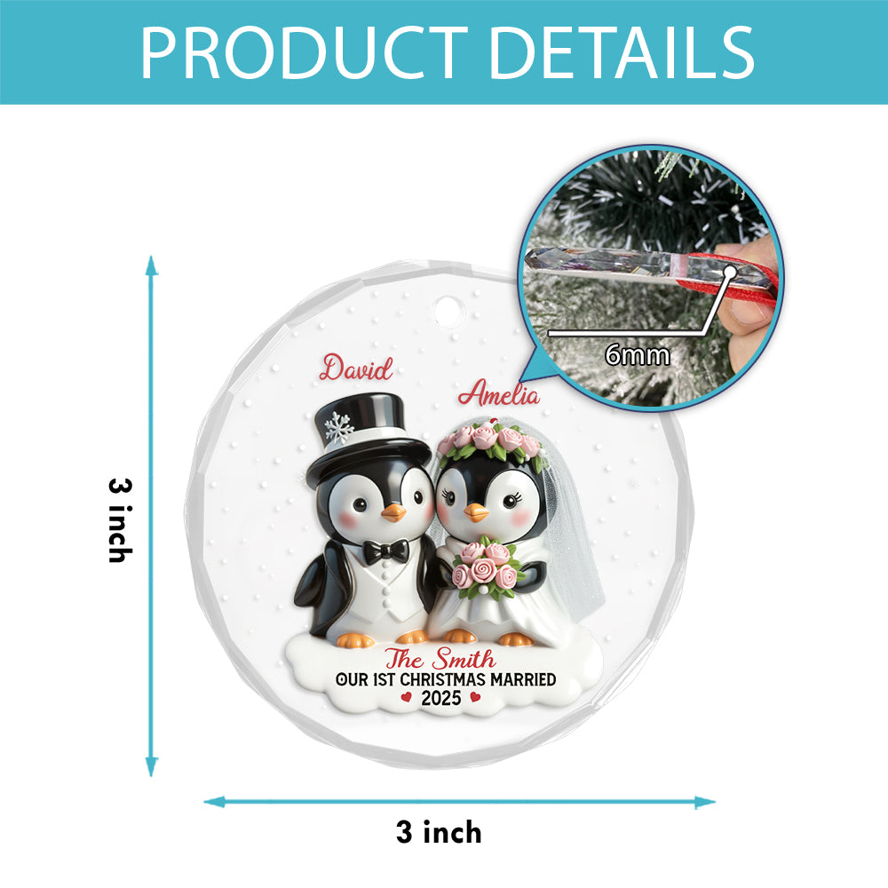 Personalized Penguin Couple, Custom Name