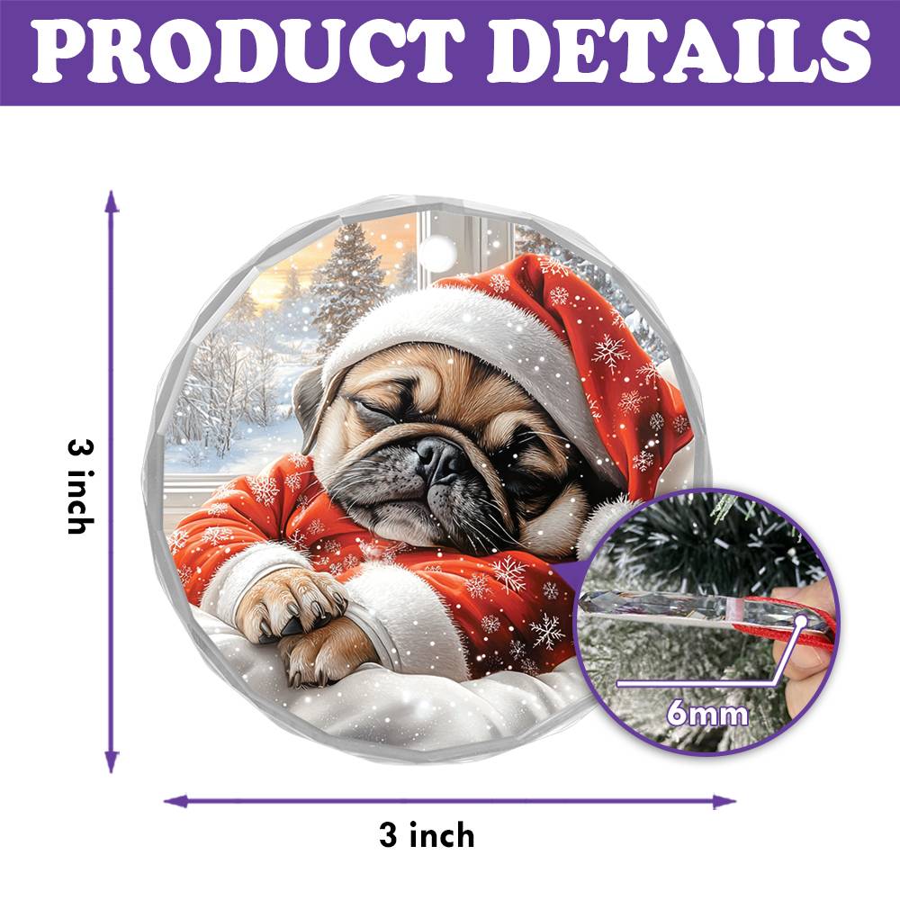 Pug Dog Sleeping In Bed Design 1