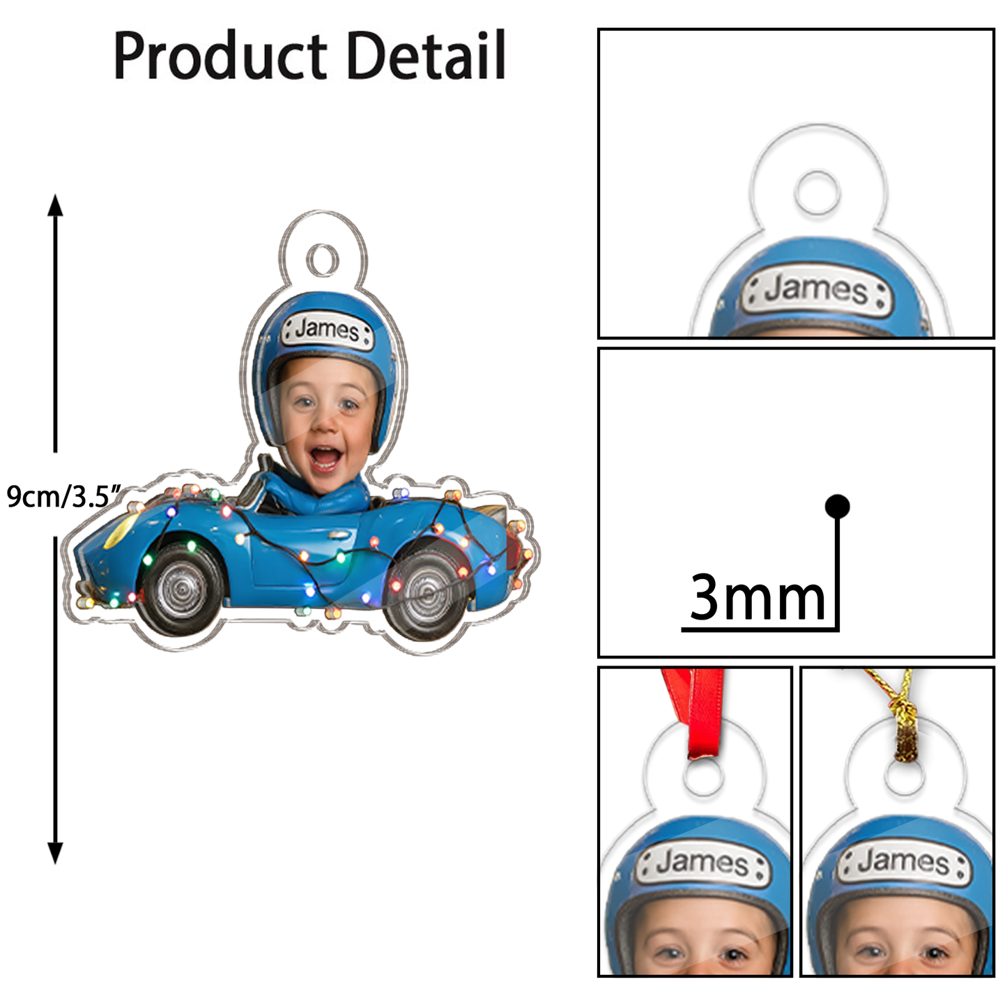 Custom Photo Drive Car Acrylic Ornament, Funny Christmas Ornament, Custom Face Picture Ornament, Christmas Tree Decor