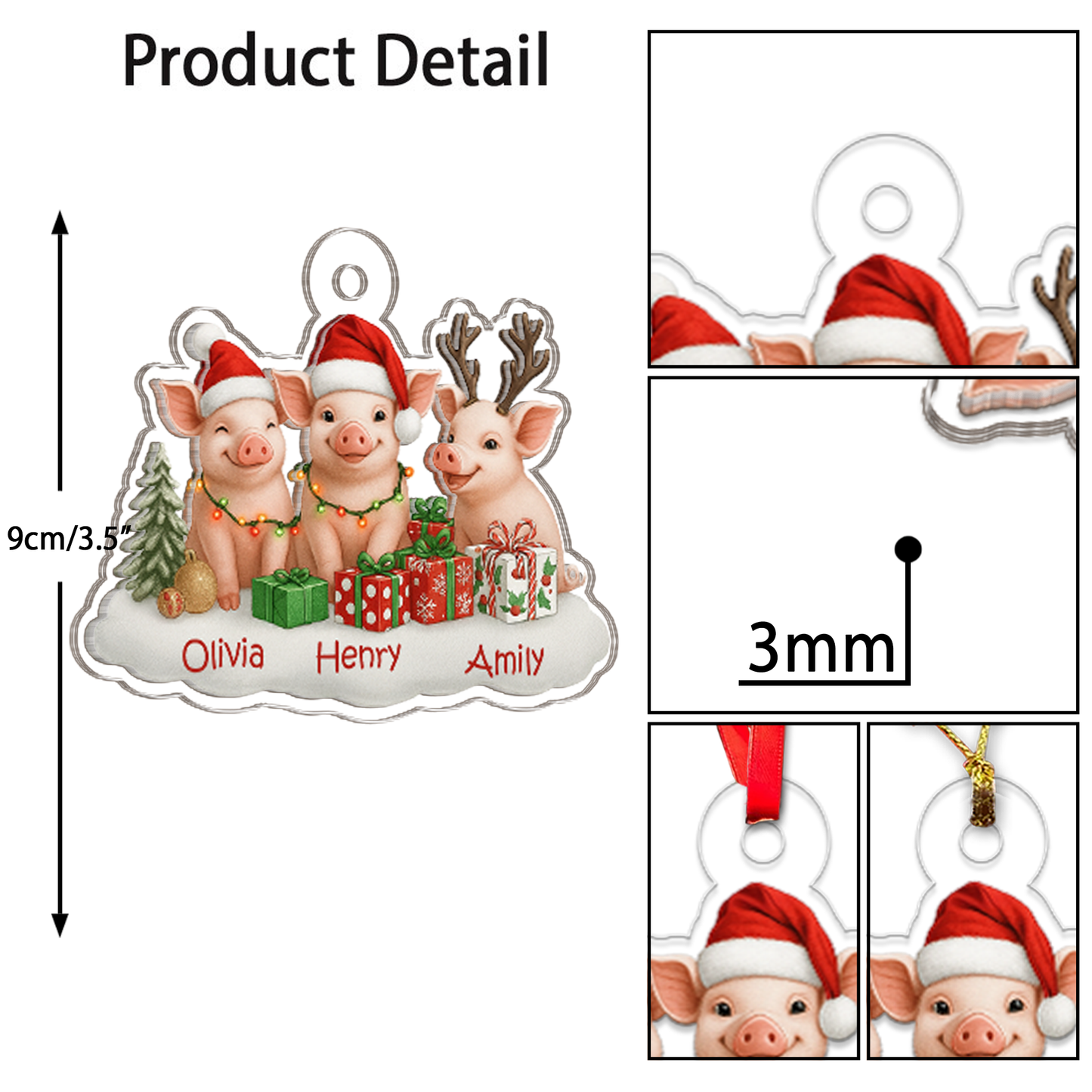 Custom Name Xmas Pig Animal Lover