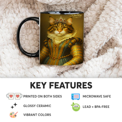 Custom Photo Sapphire Queen Cat Mug Gift For Cat Lovers