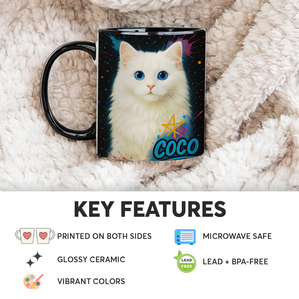 Custom Cat Pet Portrait Contemporary Mug