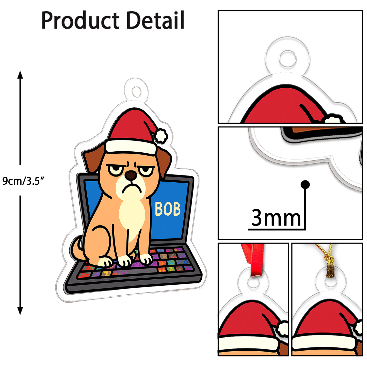 Personalized Dog Upset On Laptop Christmas Ornament, Christmas Decor, Dog Lover Gifts, Funny Ornament, Office Gift