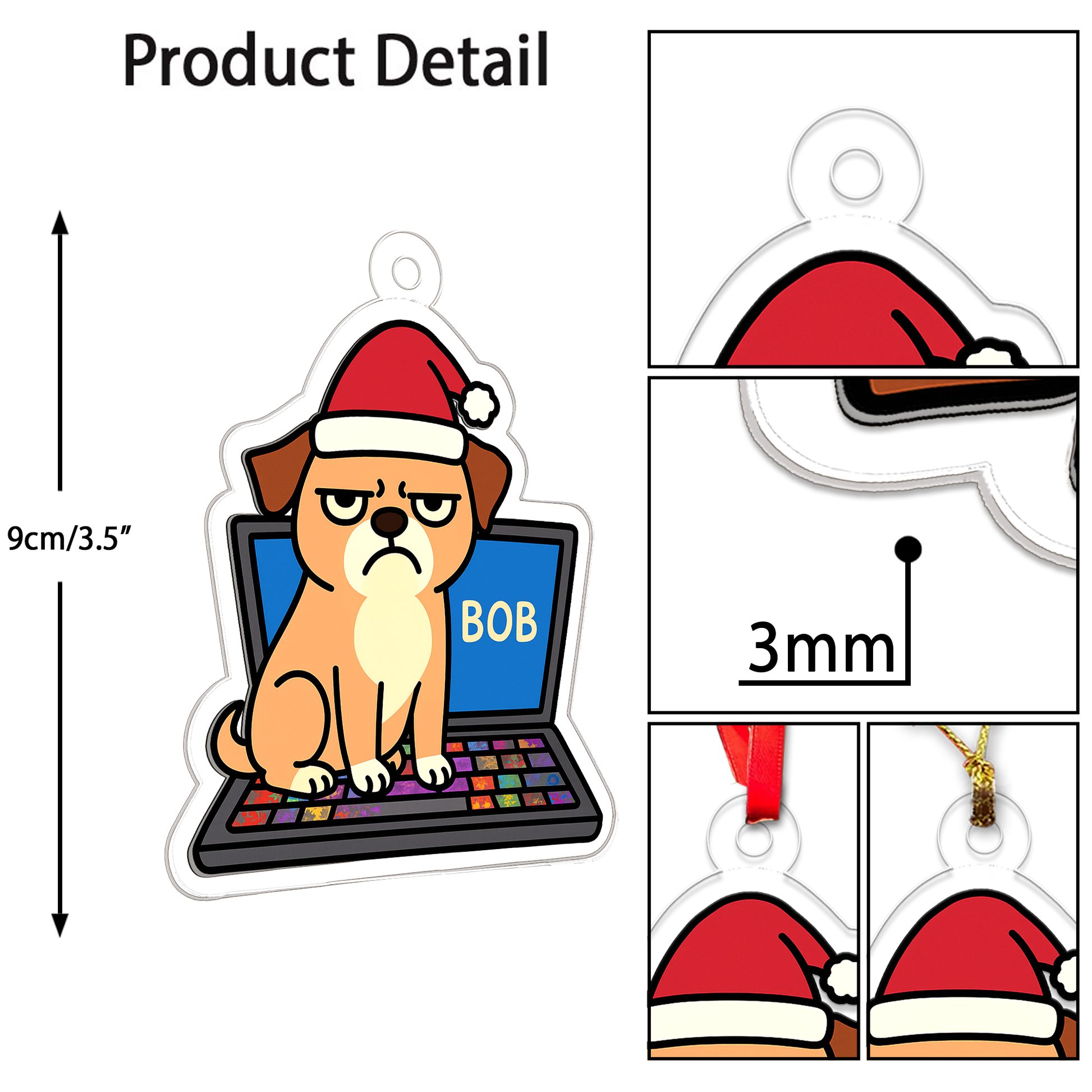 Personalized Dog Upset On Laptop Christmas Ornament, Christmas Decor, Dog Lover Gifts, Funny Ornament, Office Gift