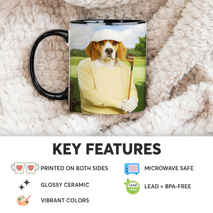 Custom Photo Golfer Dog Mug Gift For Dog Lovers