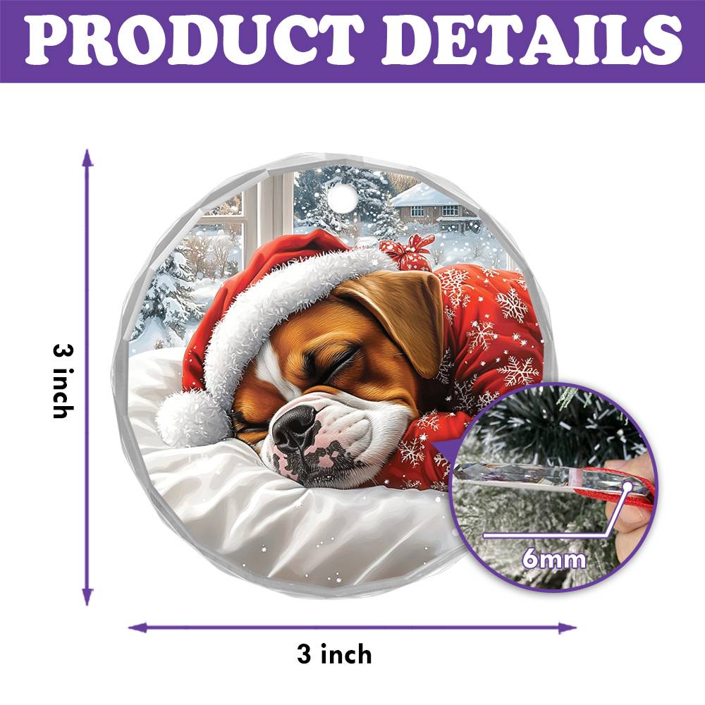 Boxer Dog Sleeping In Bed Design 1