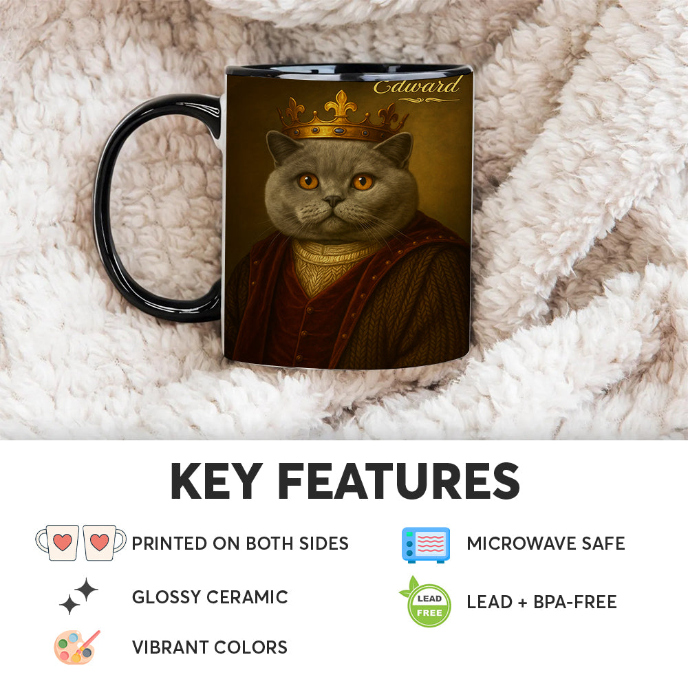 Custom Photo Crown King Cat Mug Gift For Cat Lovers