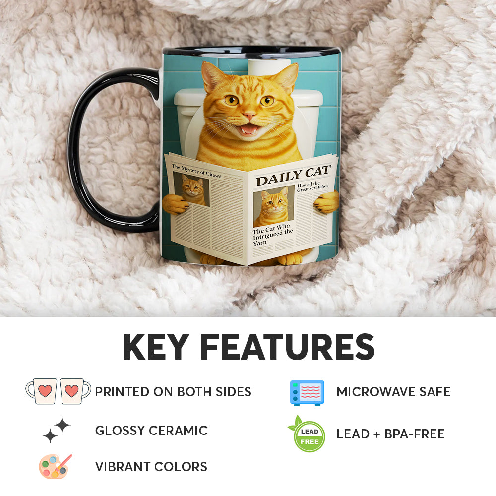 Custom Photo Cat Toilet Bathroom Mug Wall Art