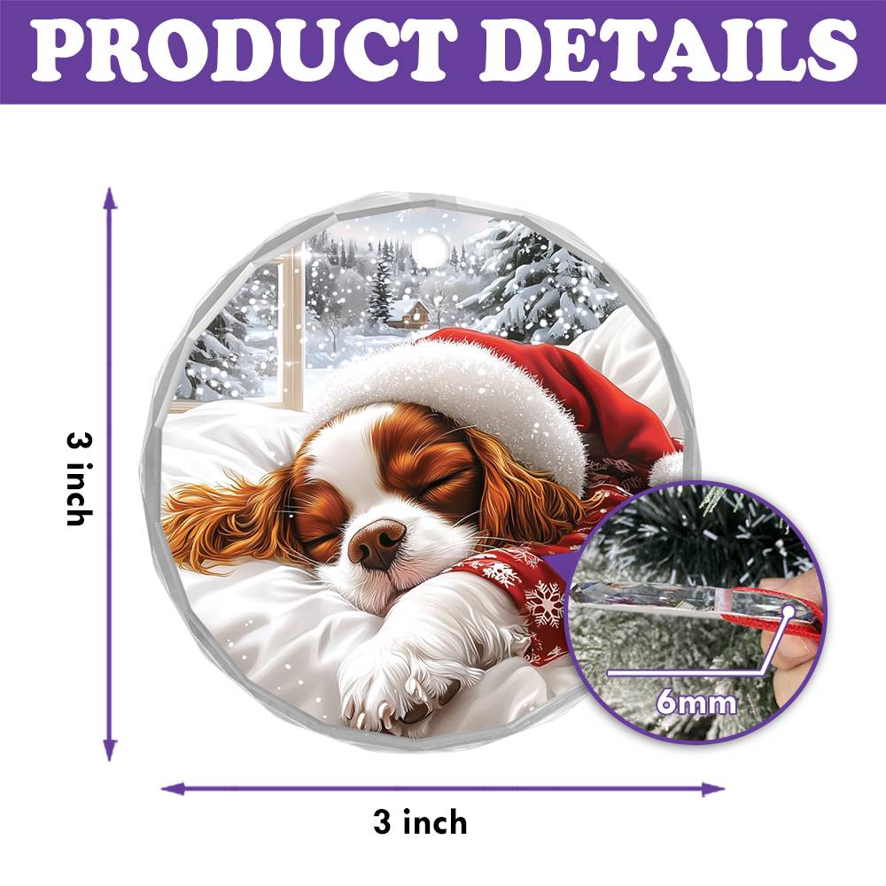 Cavalier King Charles Spaniel Dog Sleeping In Bed Design 1