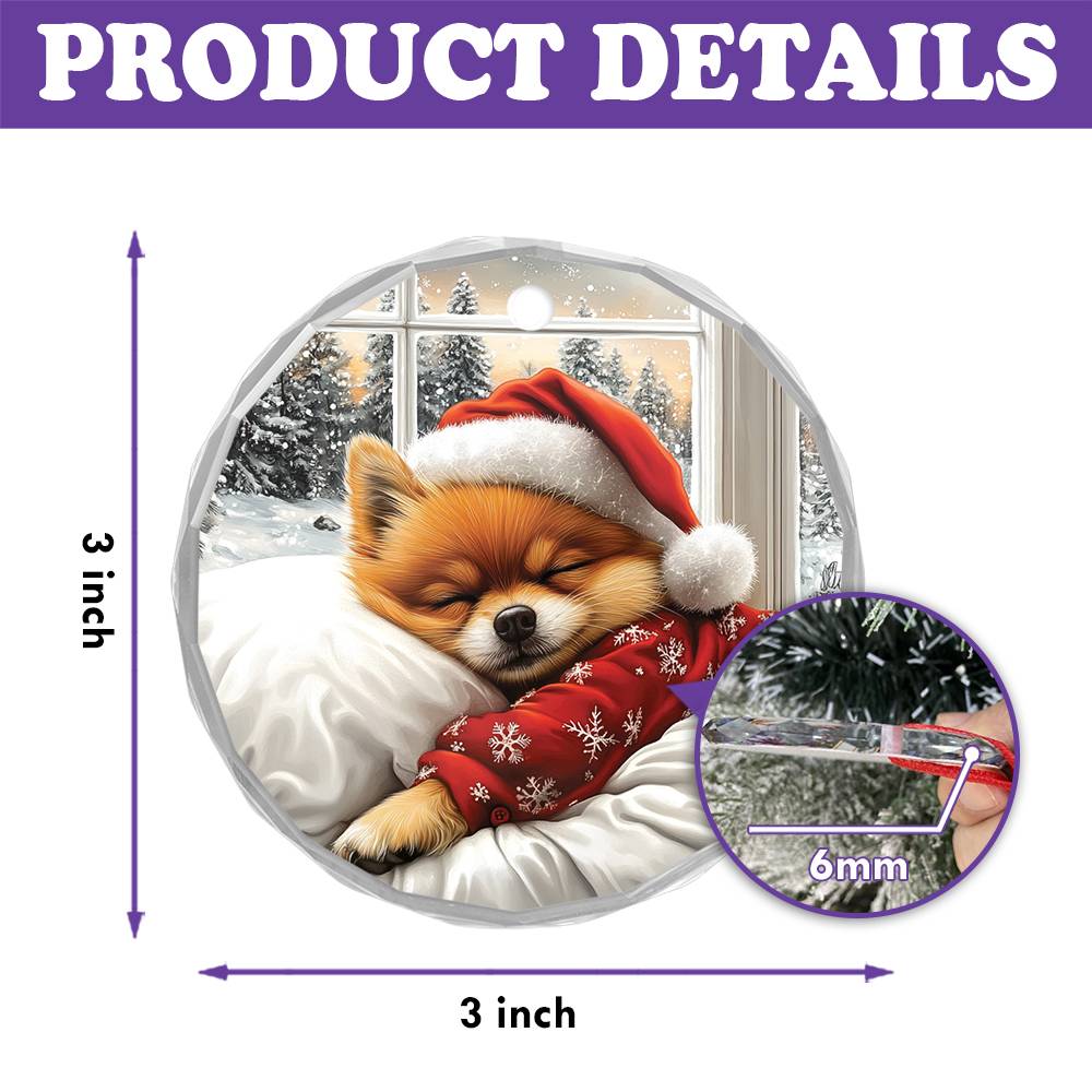 Pomeranian Dog Sleeping In Bed Design 3