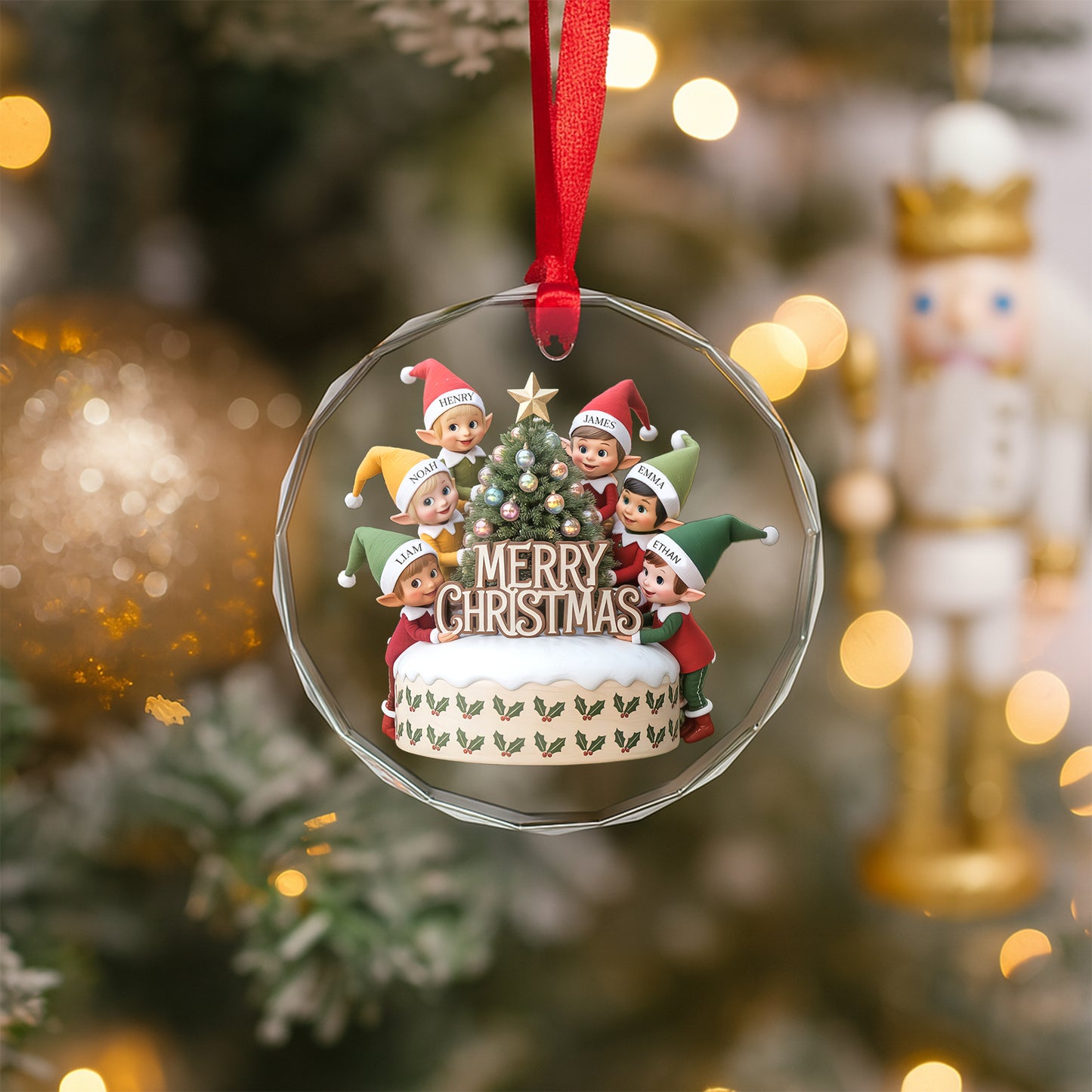 Personalize Xmas Family member name ornament