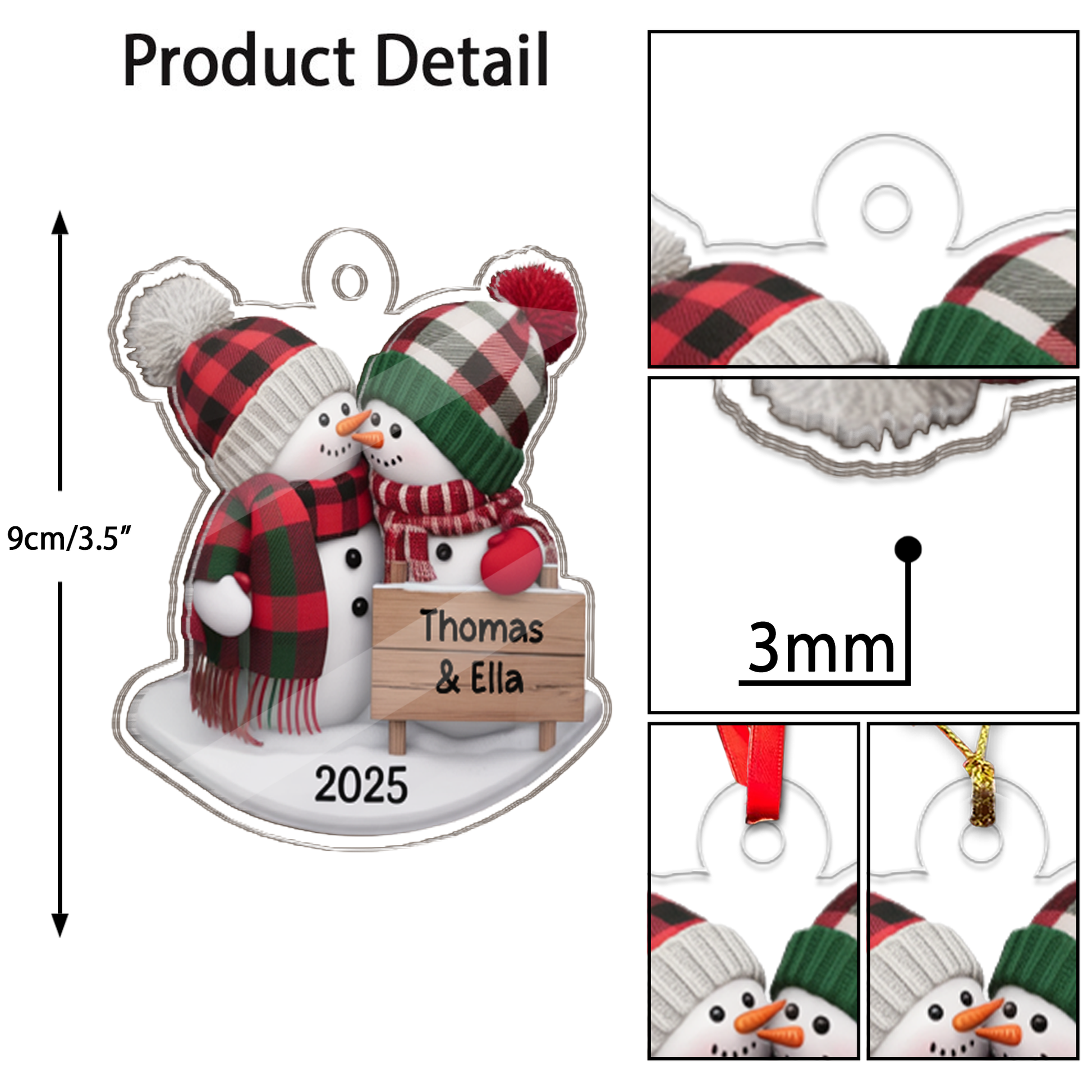 Custom Name Snow Couple