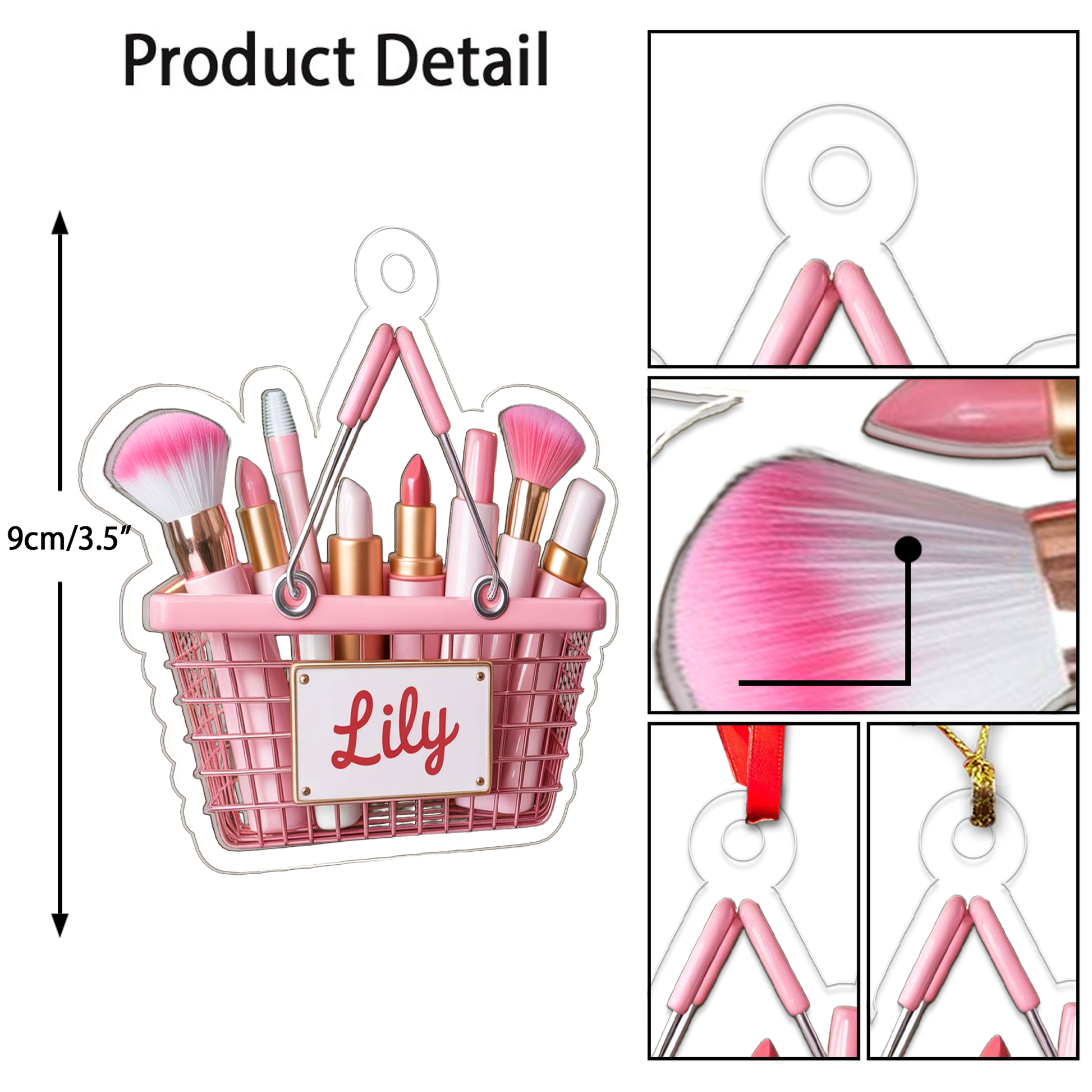 Personalized Makeup Basket Ornament, Christmas Decor, Beauty Ornaments, Makeup Artist Ornament, Xmas Makeup Gifts