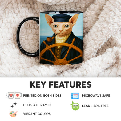 Custom Photo Sailor Cat MugGift For Cat Lovers