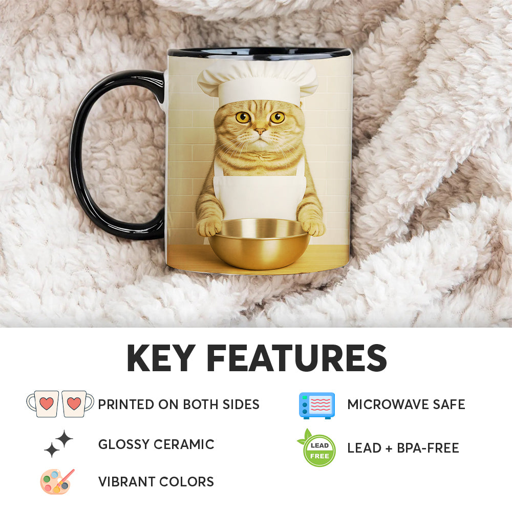 Custom Photo Cat Chef Mug Gift For Cat Lovers