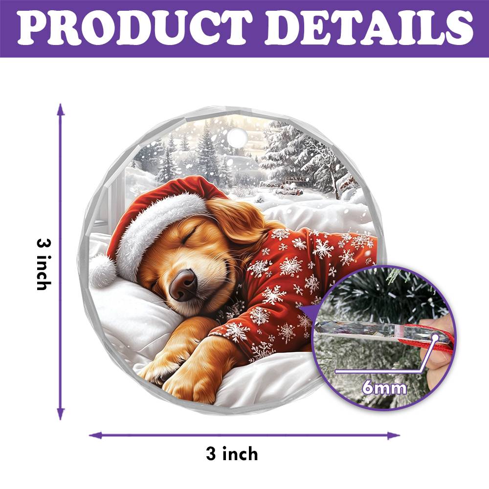Golden Retriever Dog Sleeping In Bed Design 1