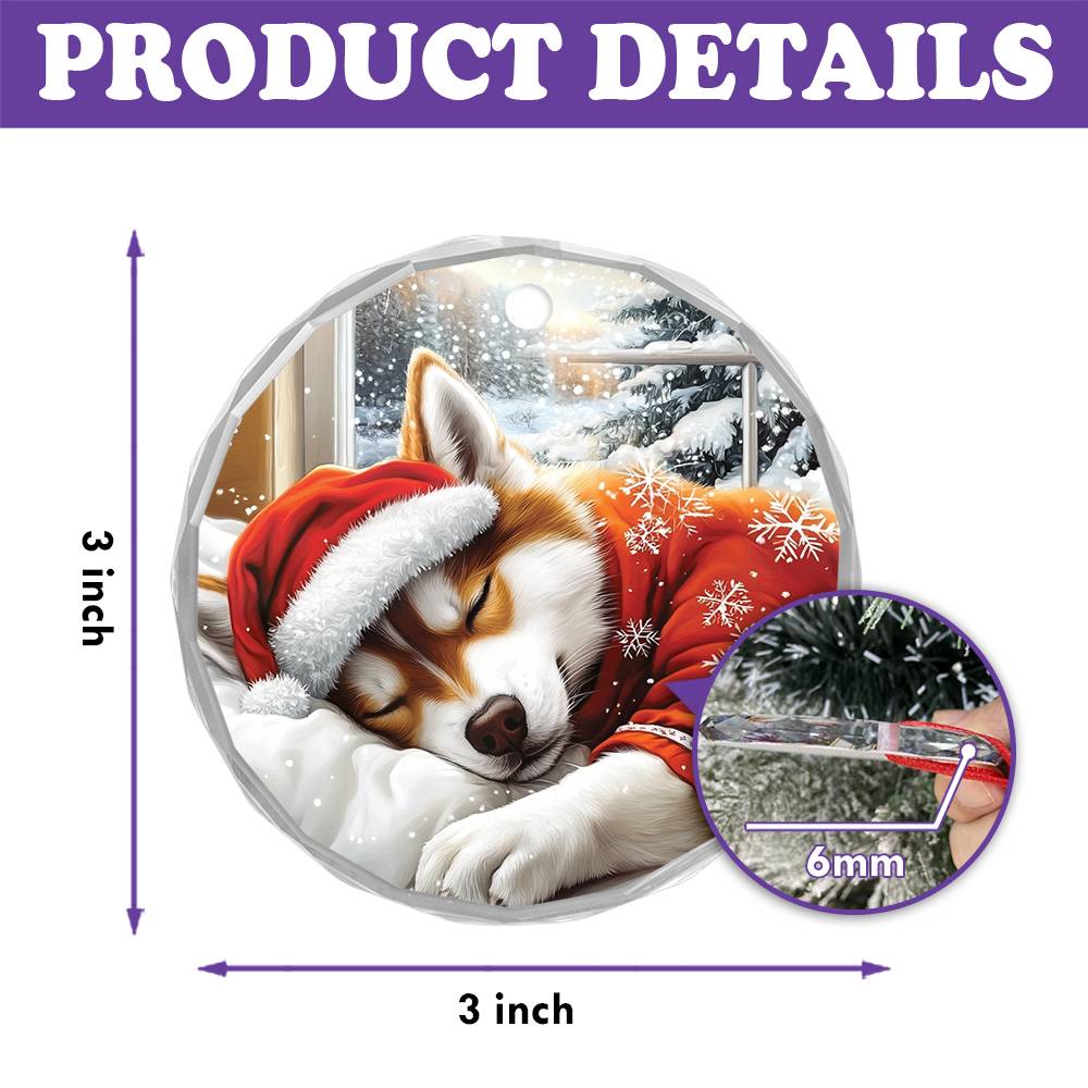 Siberian Husky Dog Sleeping In Bed Design 1