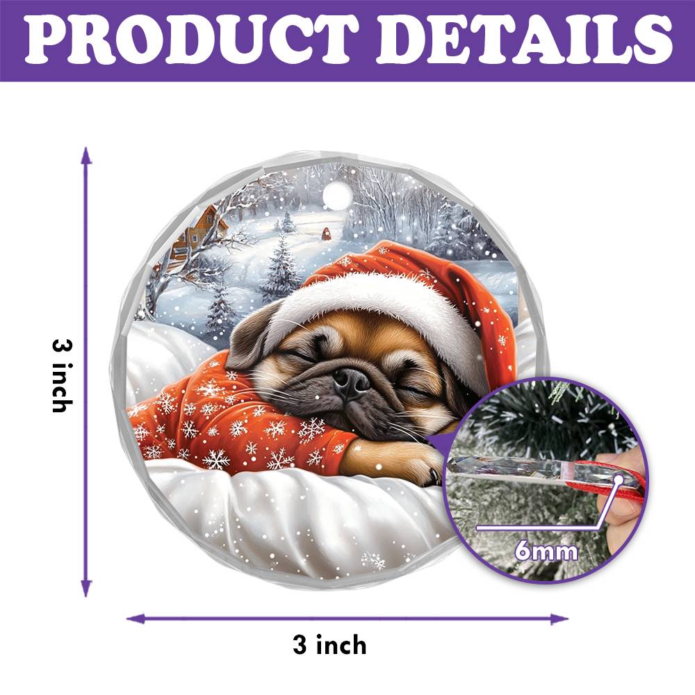 Pug Dog Sleeping In Bed Design 3
